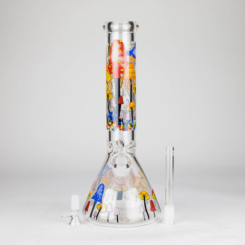Z14" 7 mm Glass Bong With Magic Mushroom Design