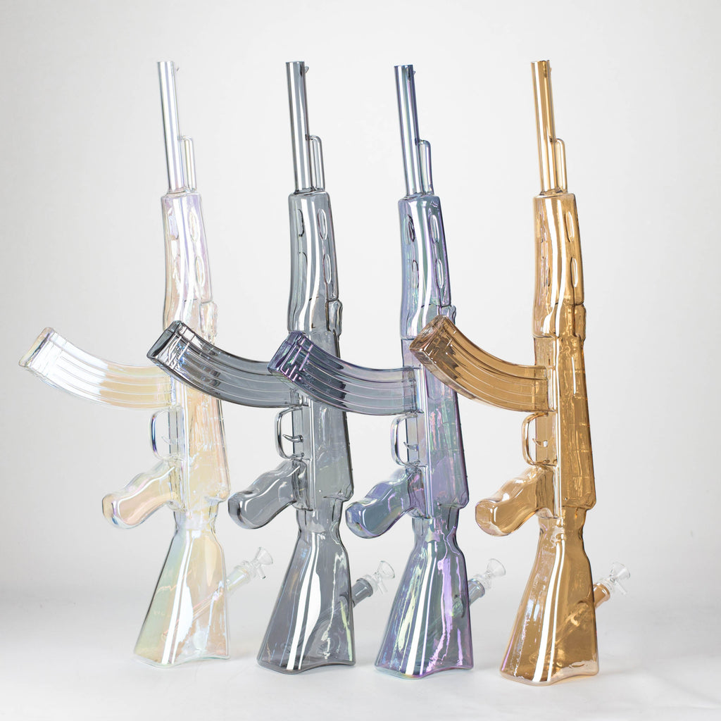 27" Electroplated AK-47 Design Glass Bong with Display Stand [GU001]