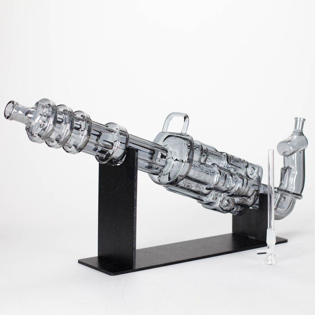 24" Electroplated Machine gun Design Glass Bong with Display Stand [GU002]