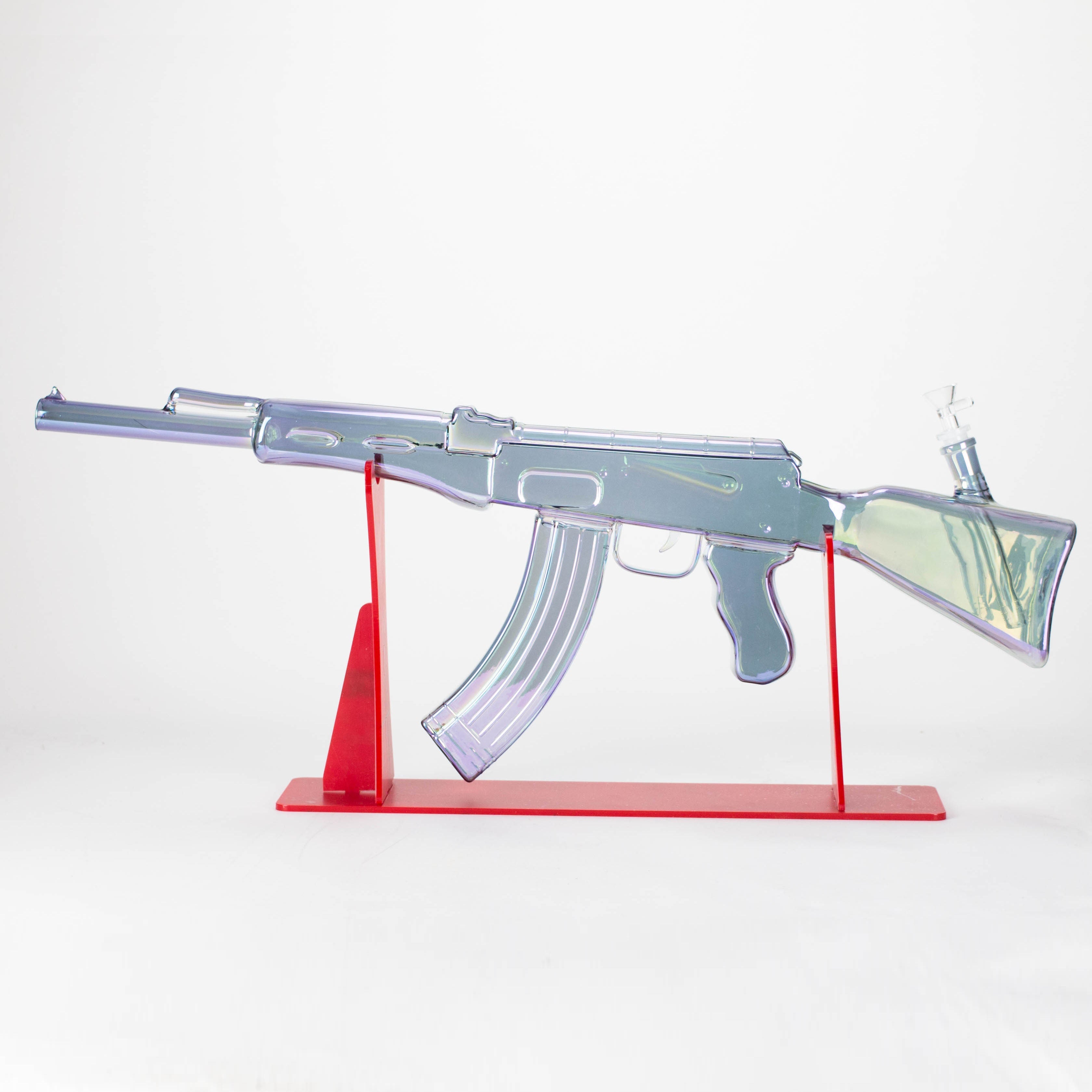 27" Electroplated AK-47 Design Glass Bong with Display Stand [GU001]