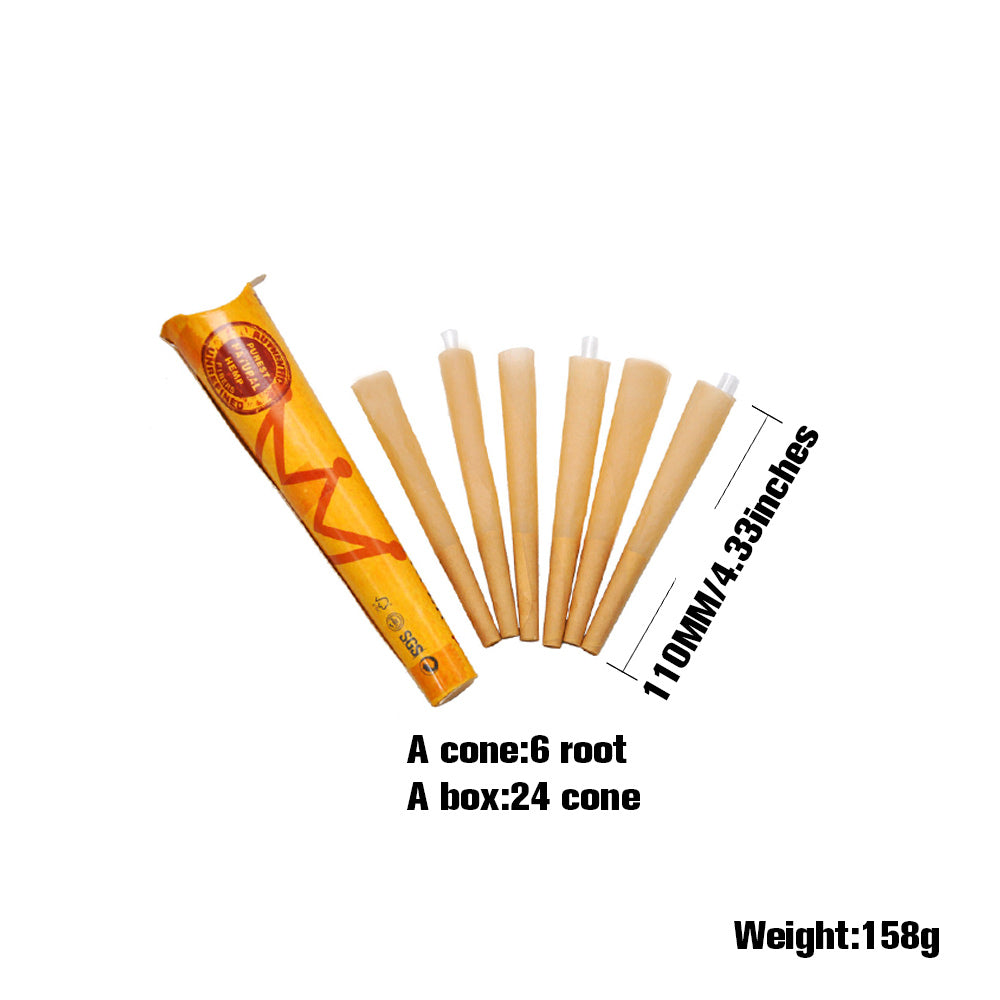 HORNET | 1-1/4 Size Natural Pre-Rolled Paper Cones 6 x 24CT