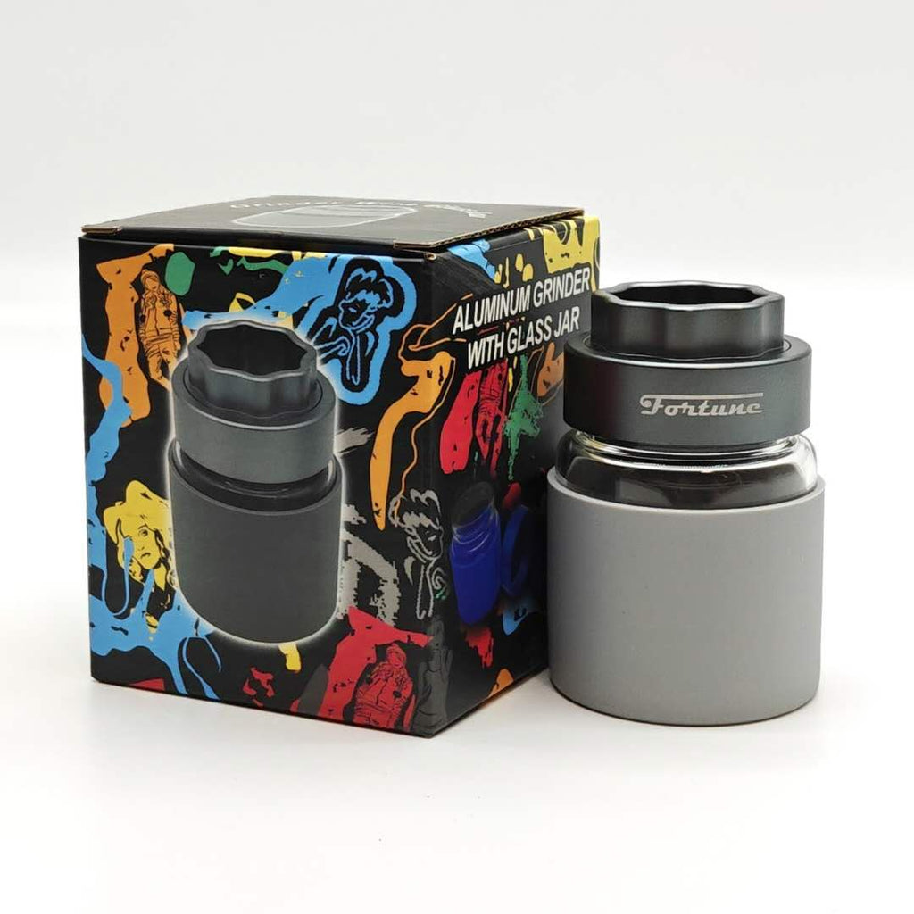 Fortune | 4 Parts Aluminum Grinder with Glass Jar