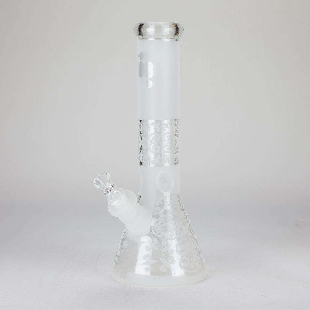 12" Frosted glass beaker water bong