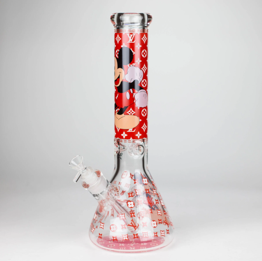 14" Cartoon Glow 9 mm glass bong [PIP835]