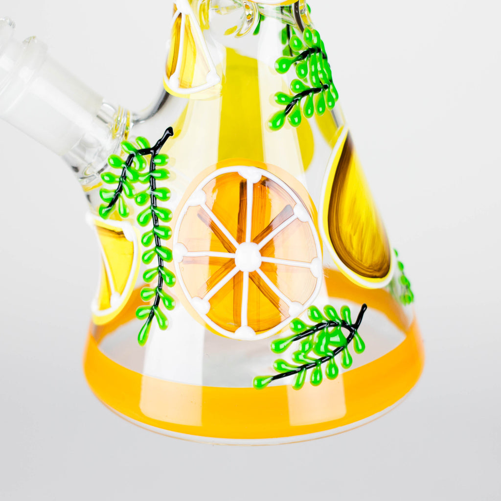 Z10" 3D Glass Bong With Orange Design