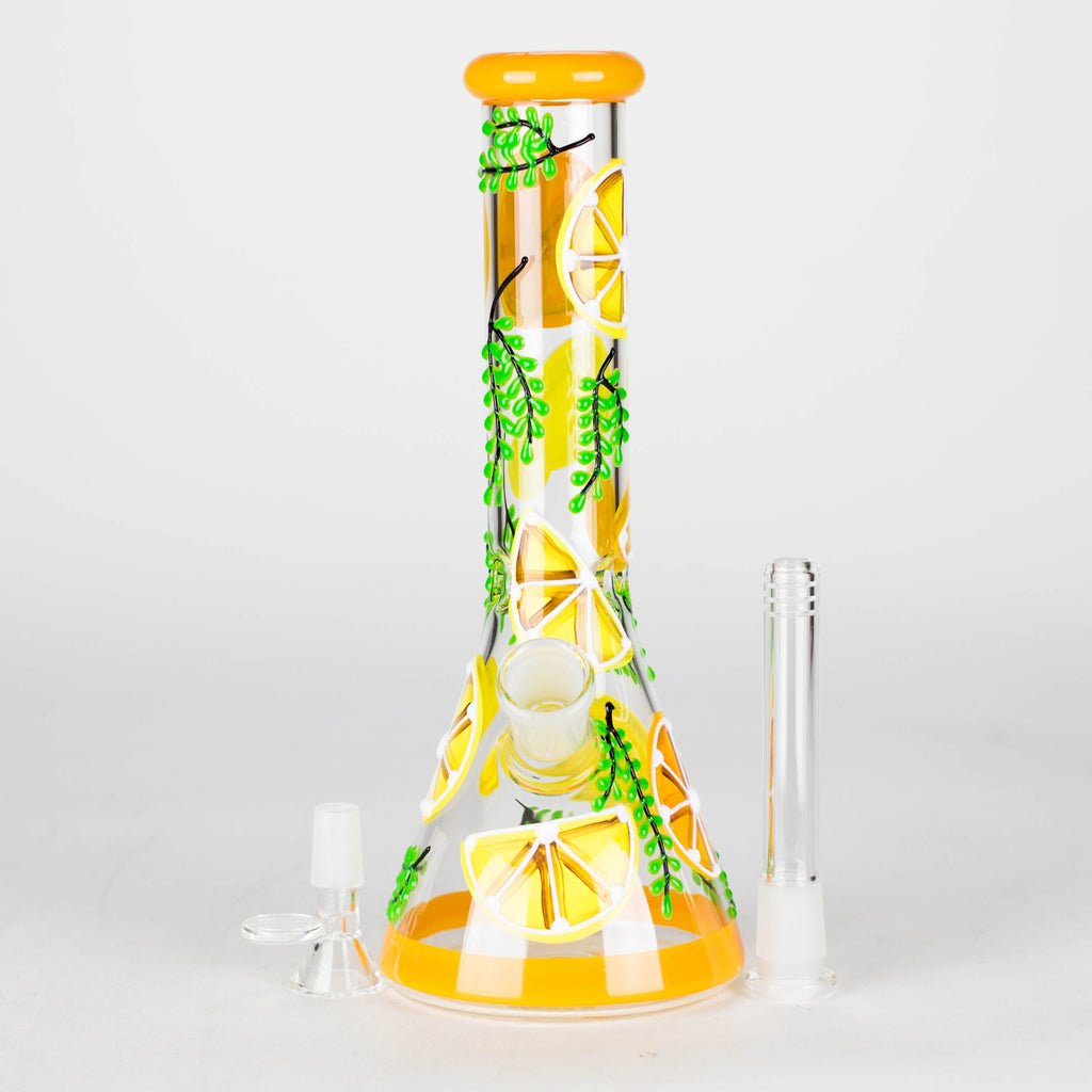 Z10" 3D Glass Bong With Orange Design