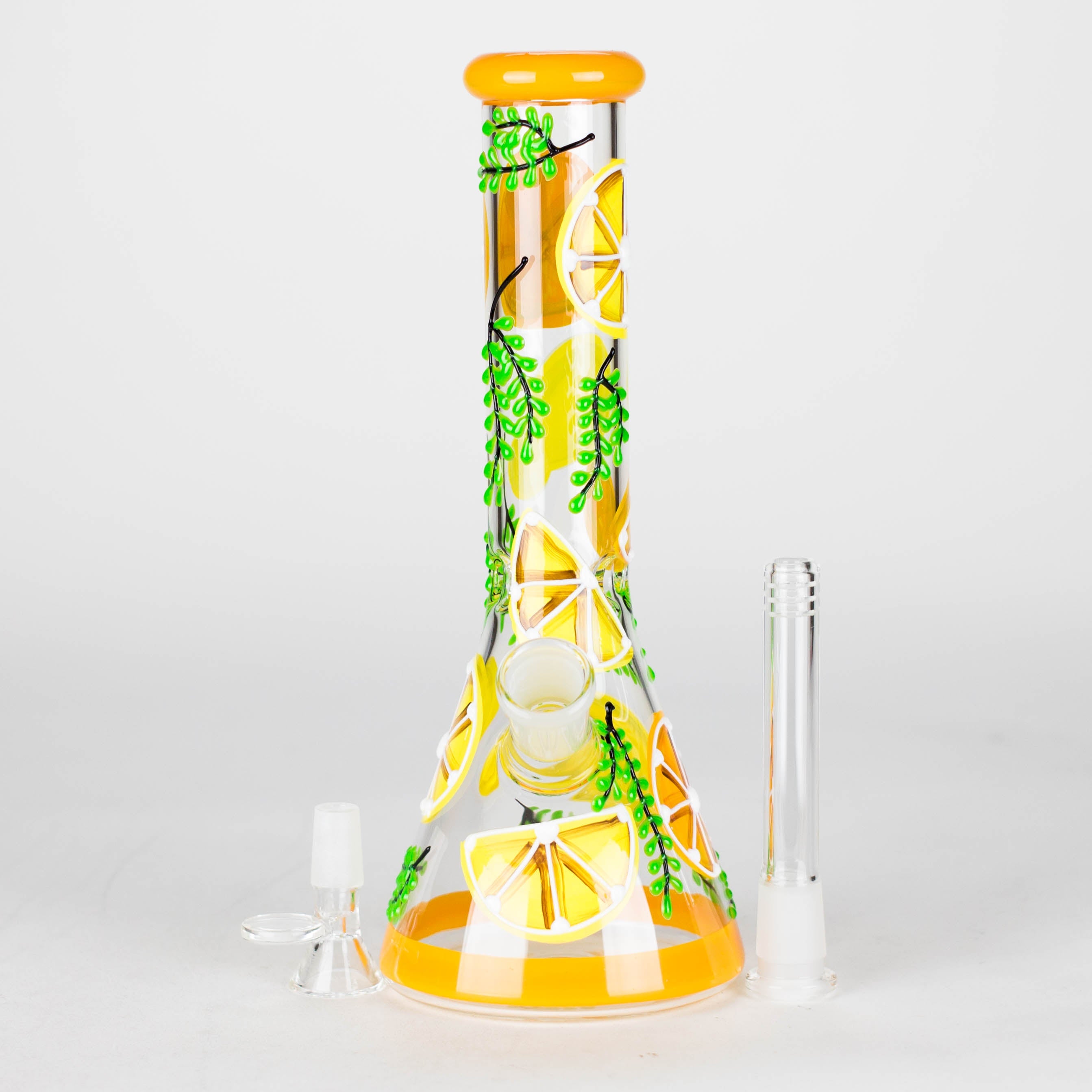 Z10" 3D Glass Bong With Orange Design