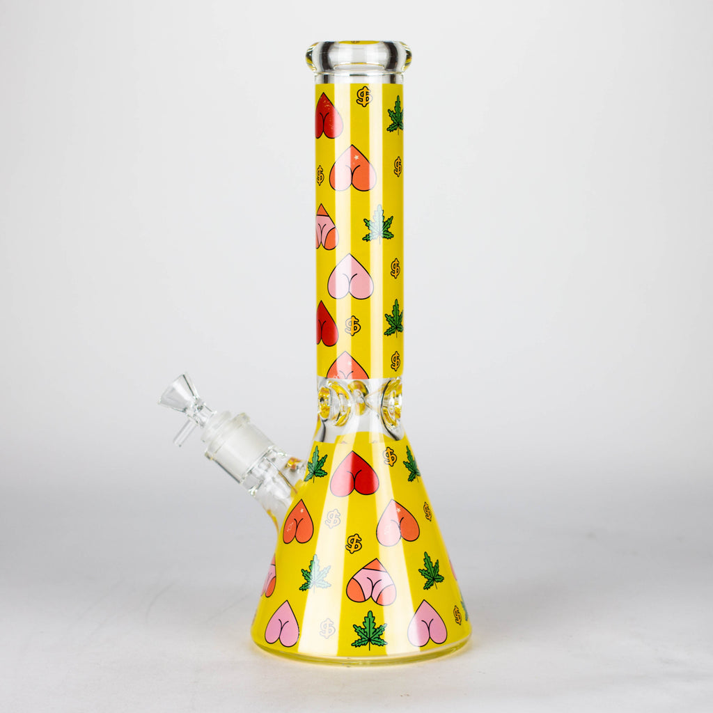Z14" 7mm Glass Bong With Heart Design