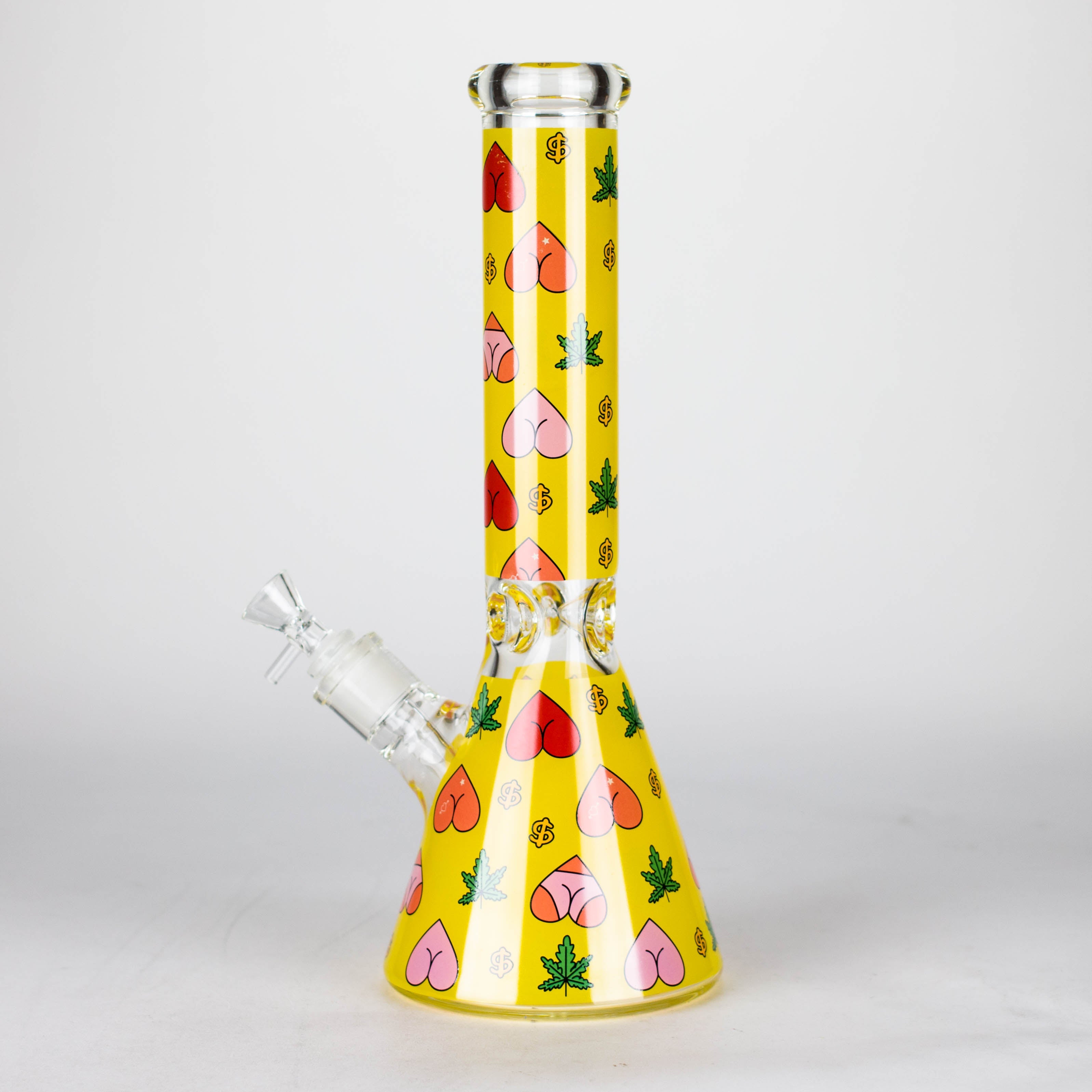 Z14" 7mm Glass Bong With Heart Design