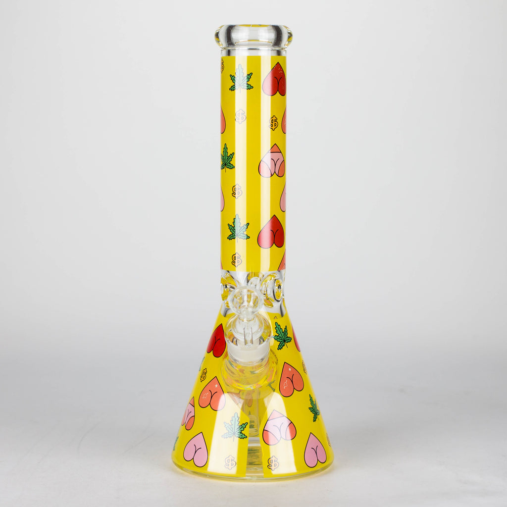 Z14" 7mm Glass Bong With Heart Design