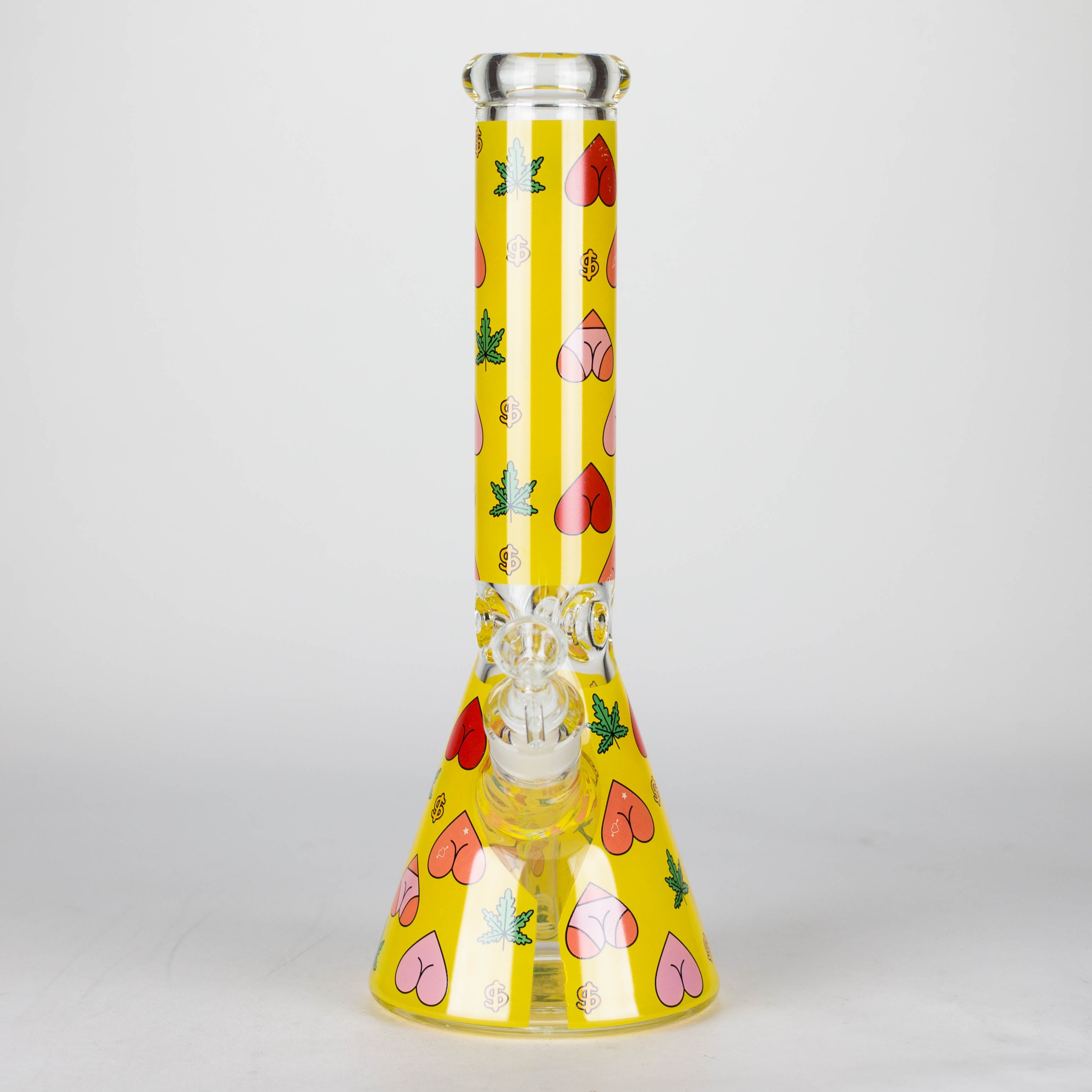 Z14" 7mm Glass Bong With Heart Design