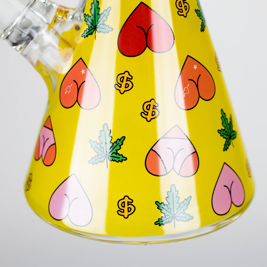 Z14" 7mm Glass Bong With Heart Design