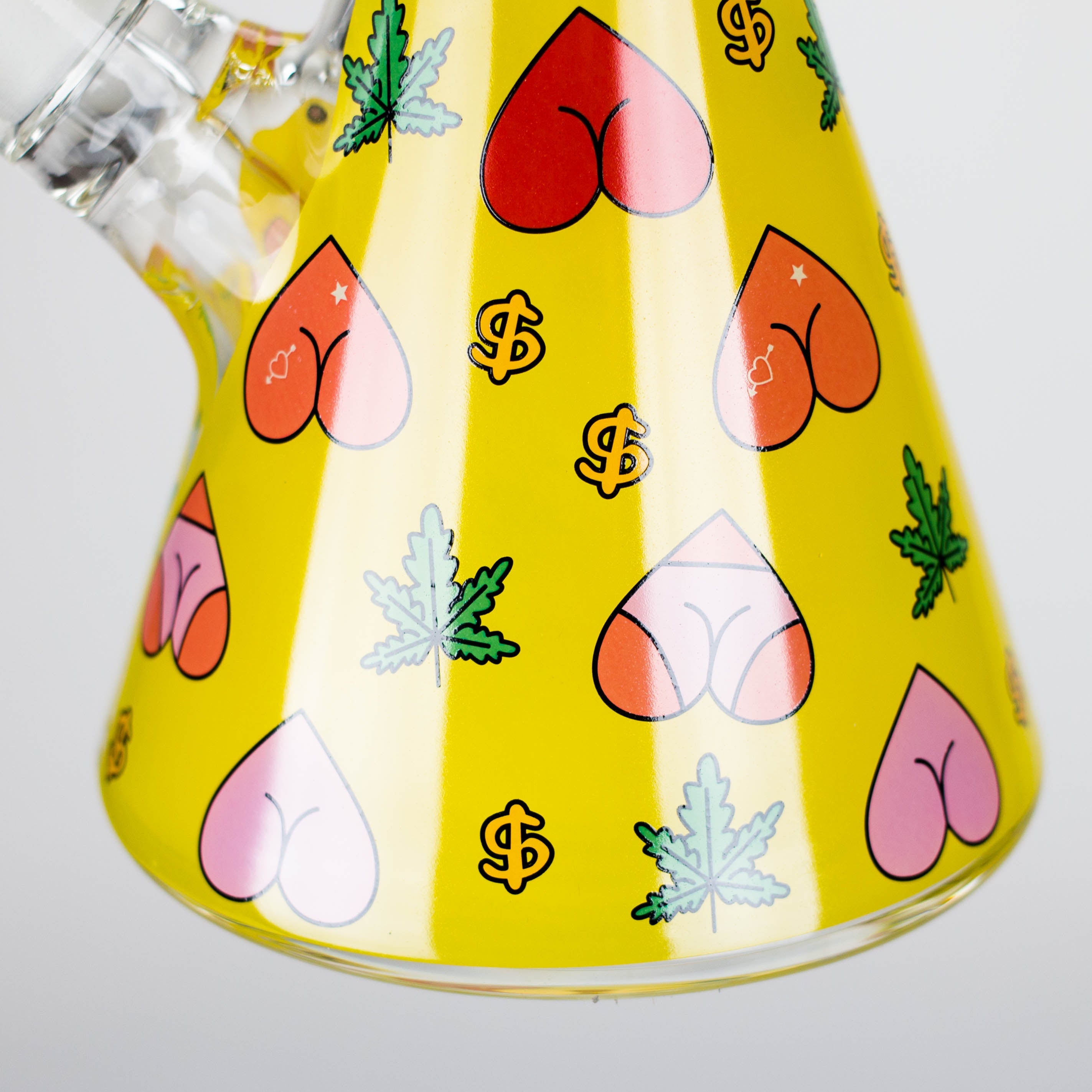 Z14" 7mm Glass Bong With Heart Design