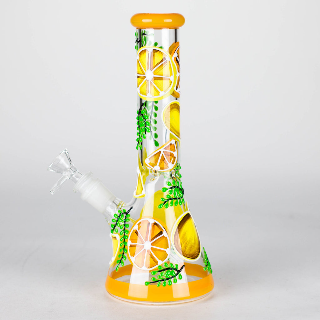Z10" 3D Glass Bong With Orange Design