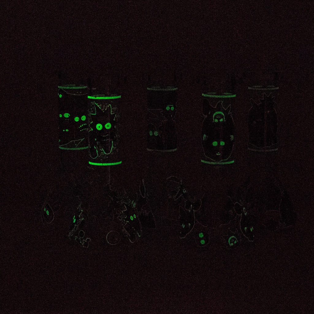 8.5" Cartoon Designs Glow In The Dark beaker bong In the Box [PIP301]