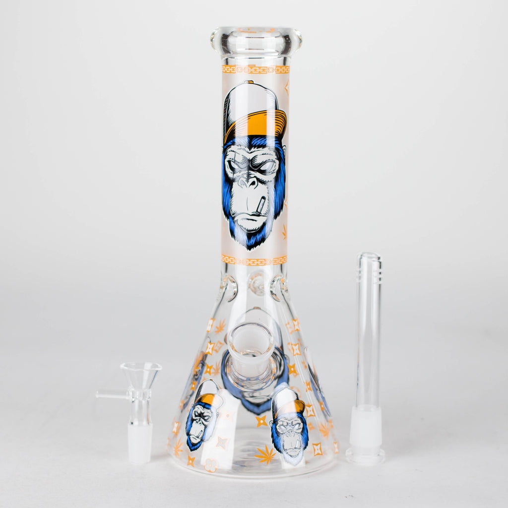 10" Gorilla Designs Glow In The Dark beaker bong In the Box [PIP302]