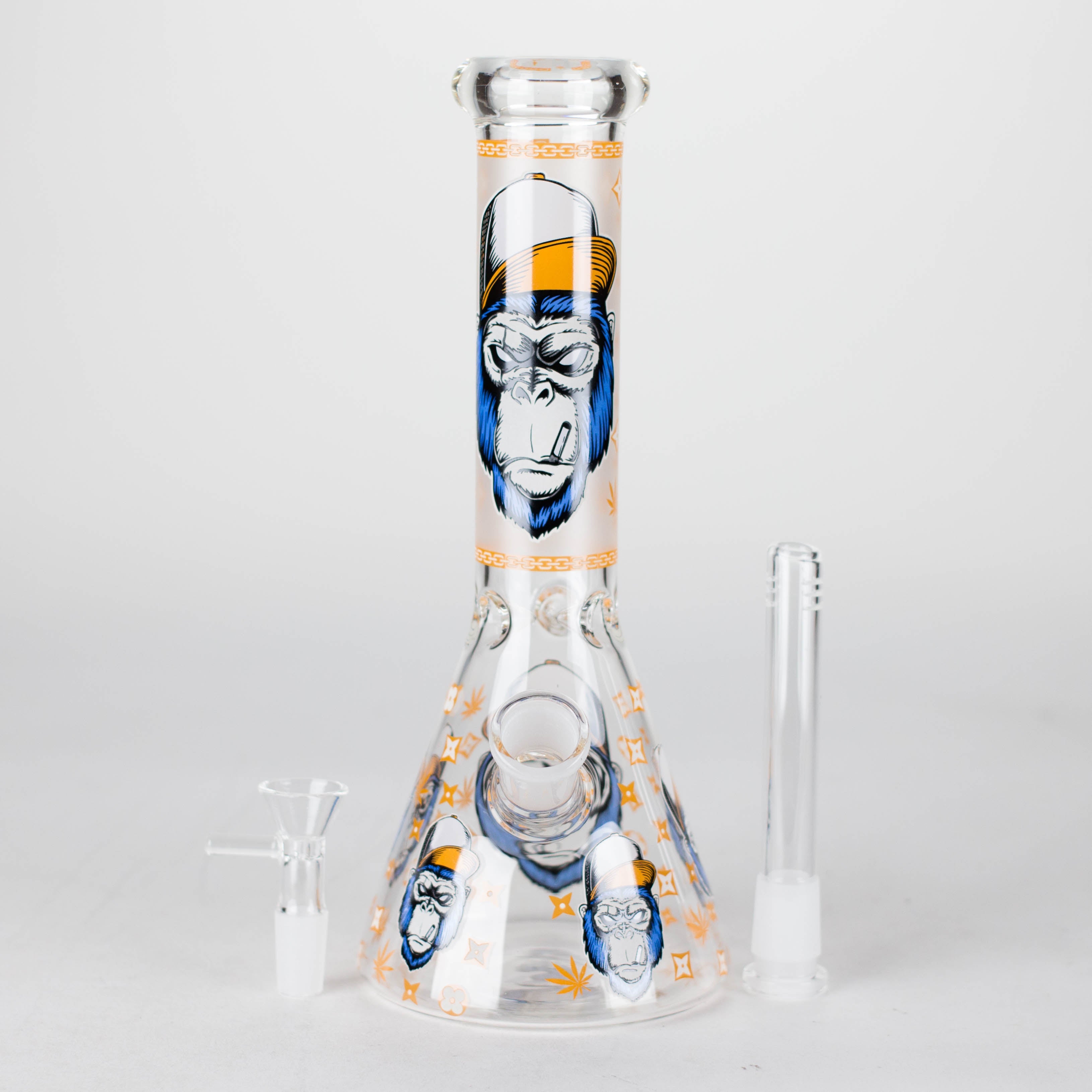 10" Gorilla Designs Glow In The Dark beaker bong In the Box [PIP302]