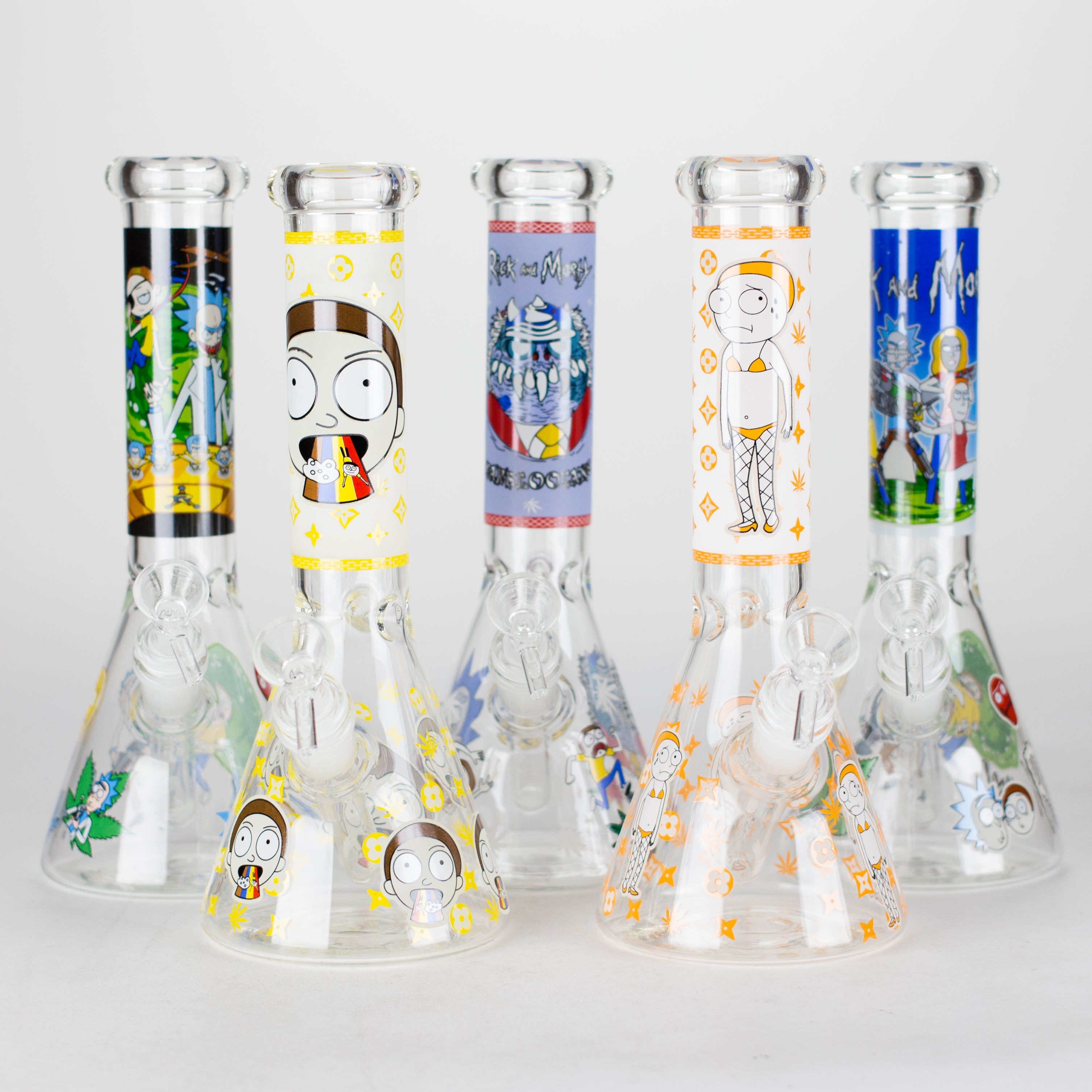 10" Cartoon Designs Glow In The Dark beaker bong In the Box [PIP302]