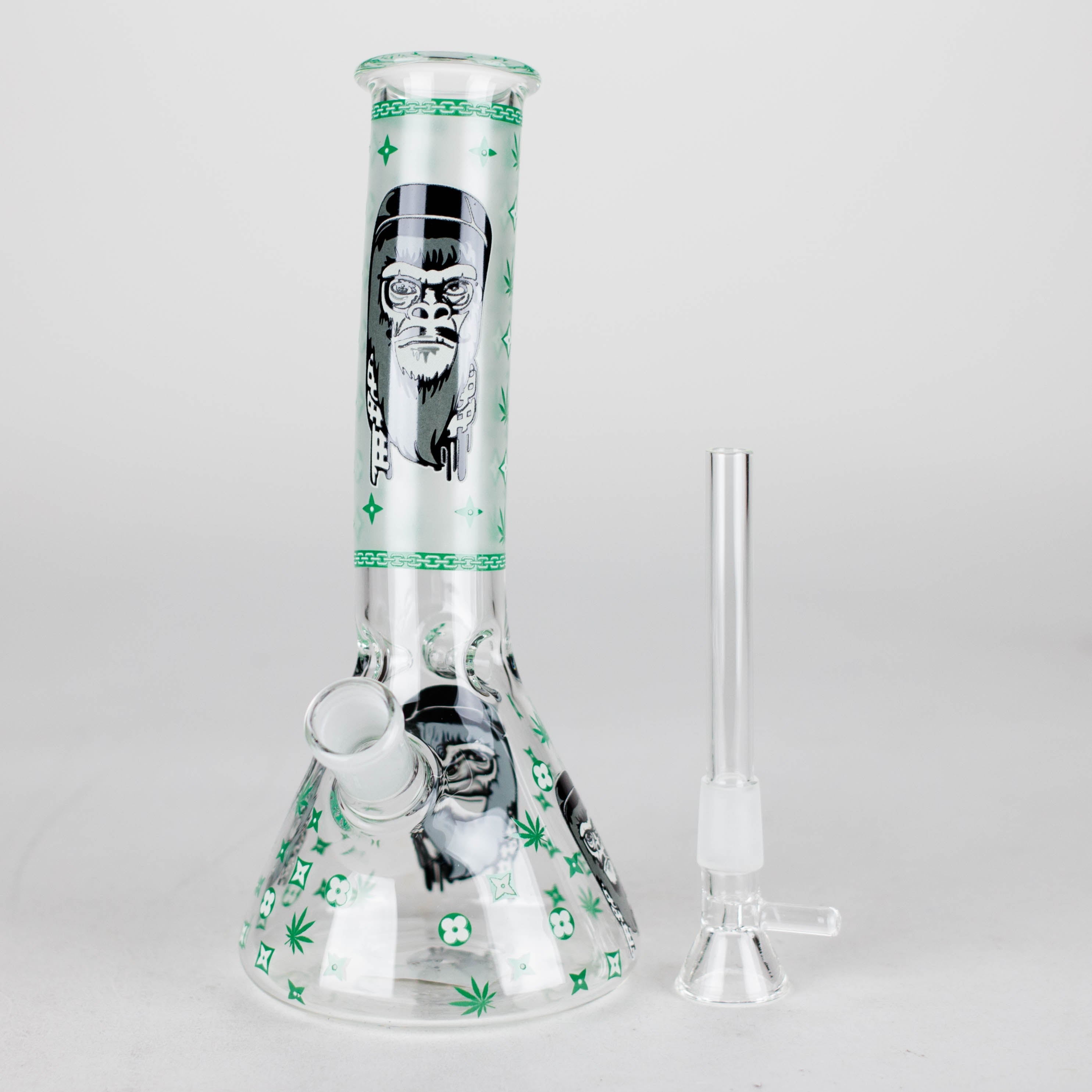 8.5" Gorilla Designs Glow In The Dark beaker bong In the Box [PIP301]