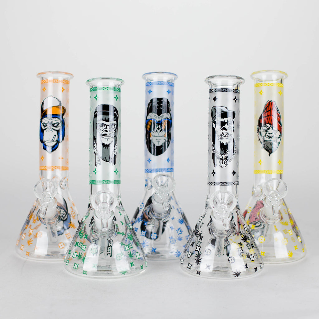 8.5" Gorilla Designs Glow In The Dark beaker bong In the Box [PIP301]