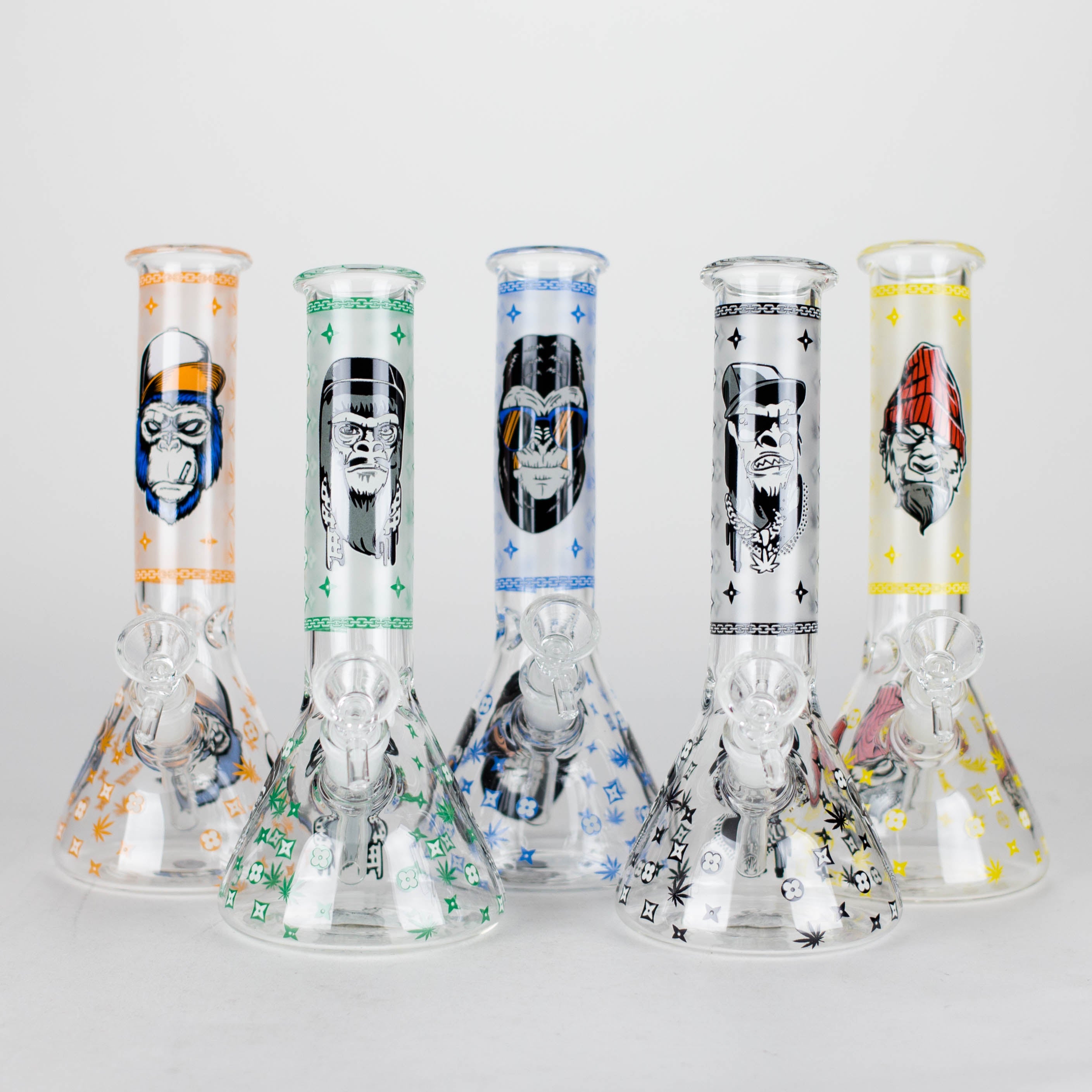 8.5" Gorilla Designs Glow In The Dark beaker bong In the Box [PIP301]