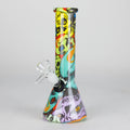 8" Glass Bong Multi Color Long Neck Flask Round Shaped [JBLX-01B]