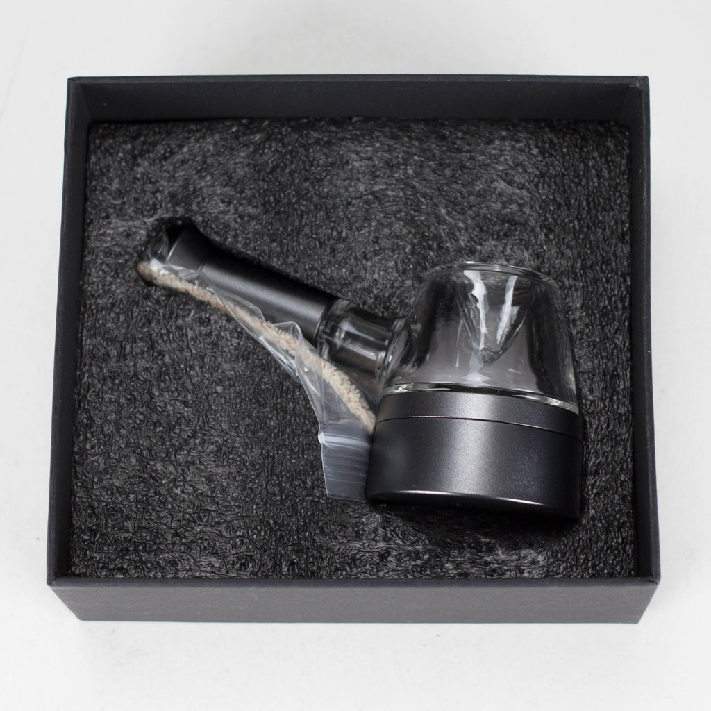 5" Pipe -Aluminum+Glass, Flat Base Black Color [YD2000]