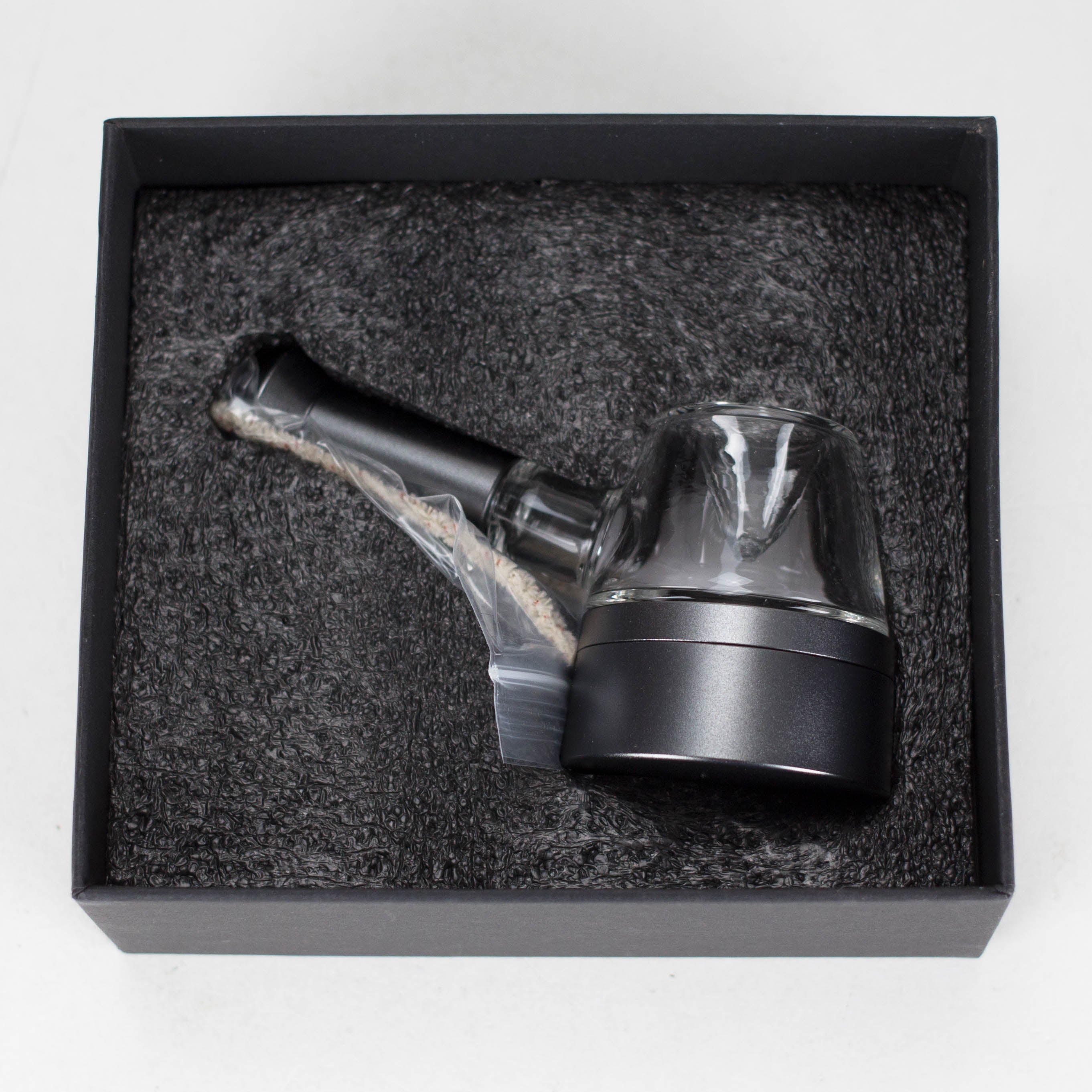 5" Pipe -Aluminum+Glass, Flat Base Black Color [YD2000]