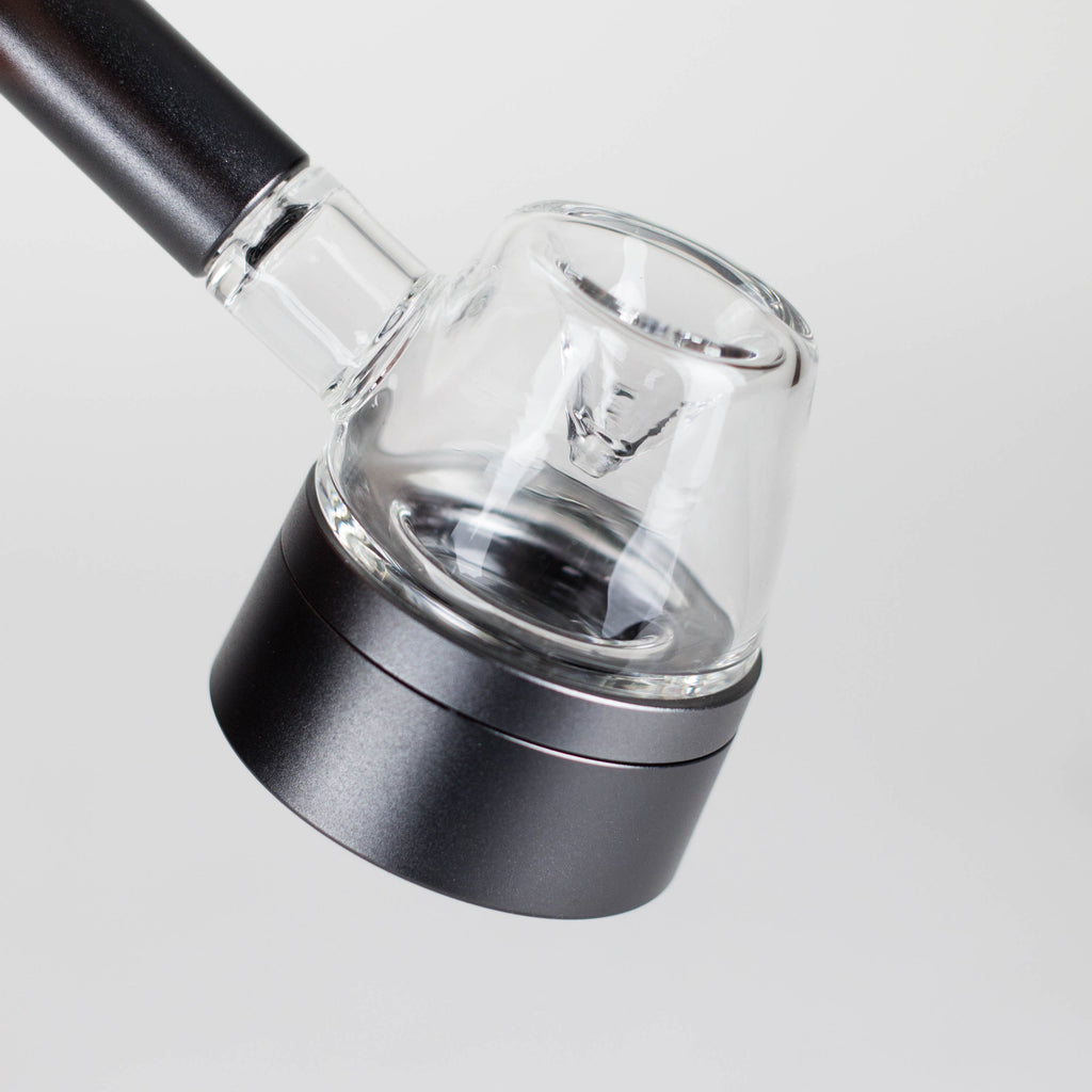 5" Pipe -Aluminum+Glass, Flat Base Black Color [YD2000]