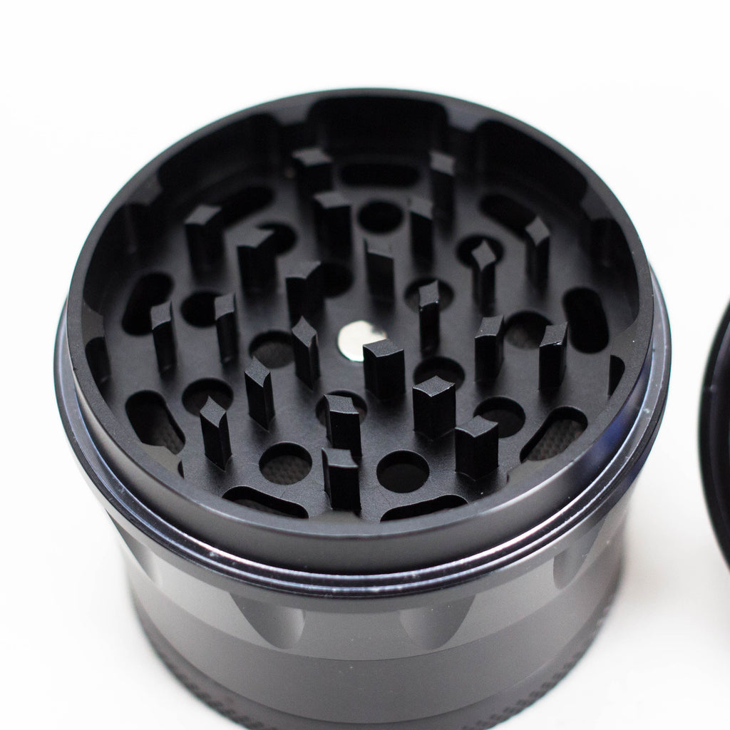 60mm 4 Part Grinder, With Grinding Gear on Top and Black Color [CN6402]
