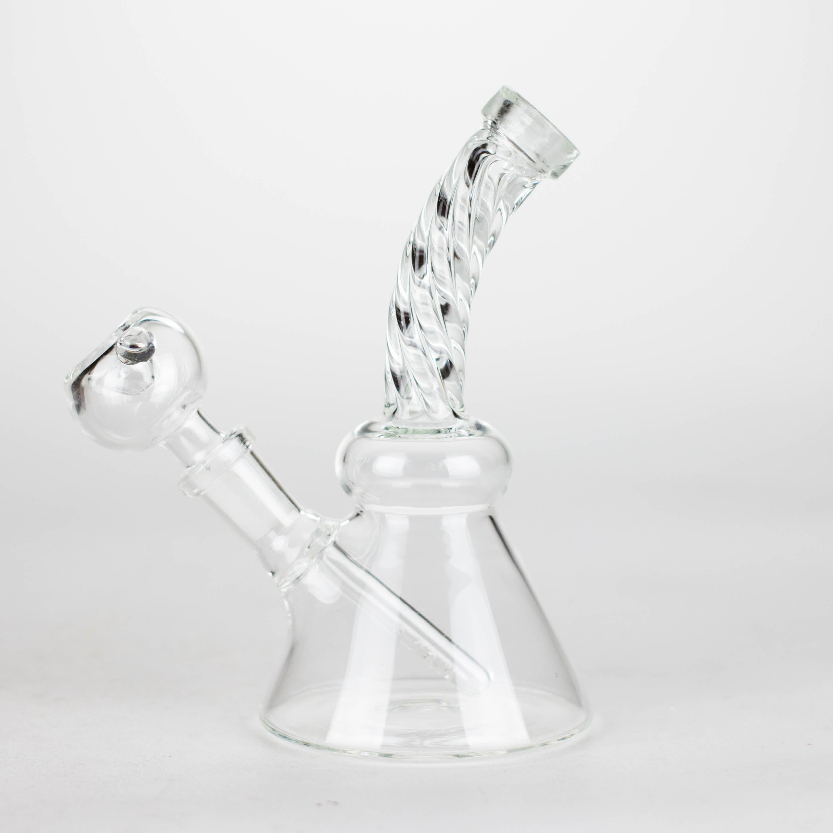 6" bent neck Twist glass bong with diffuser