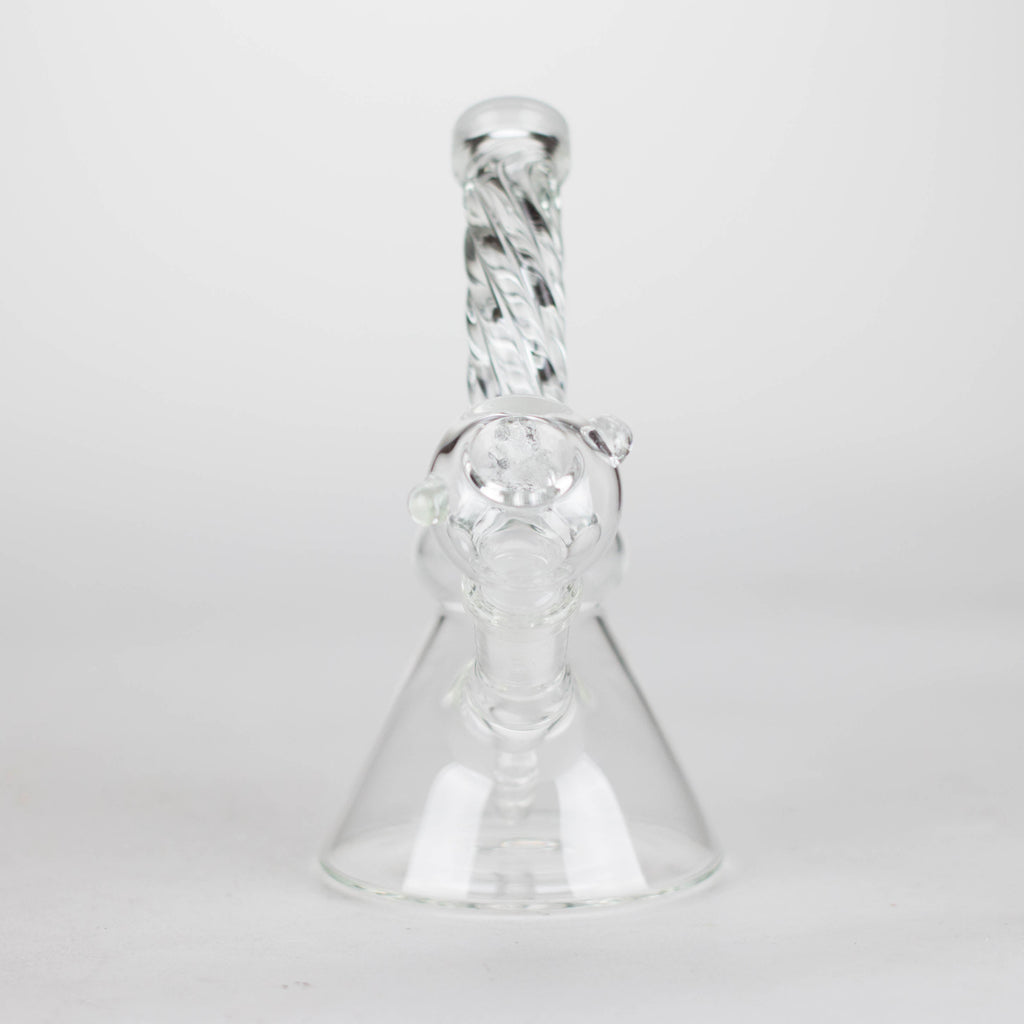 6" bent neck Twist glass bong with diffuser