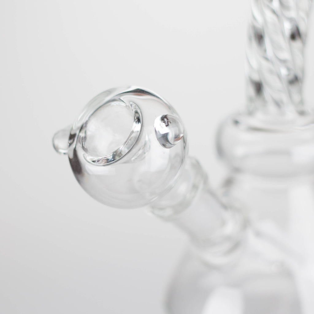 6" bent neck Twist glass bong with diffuser