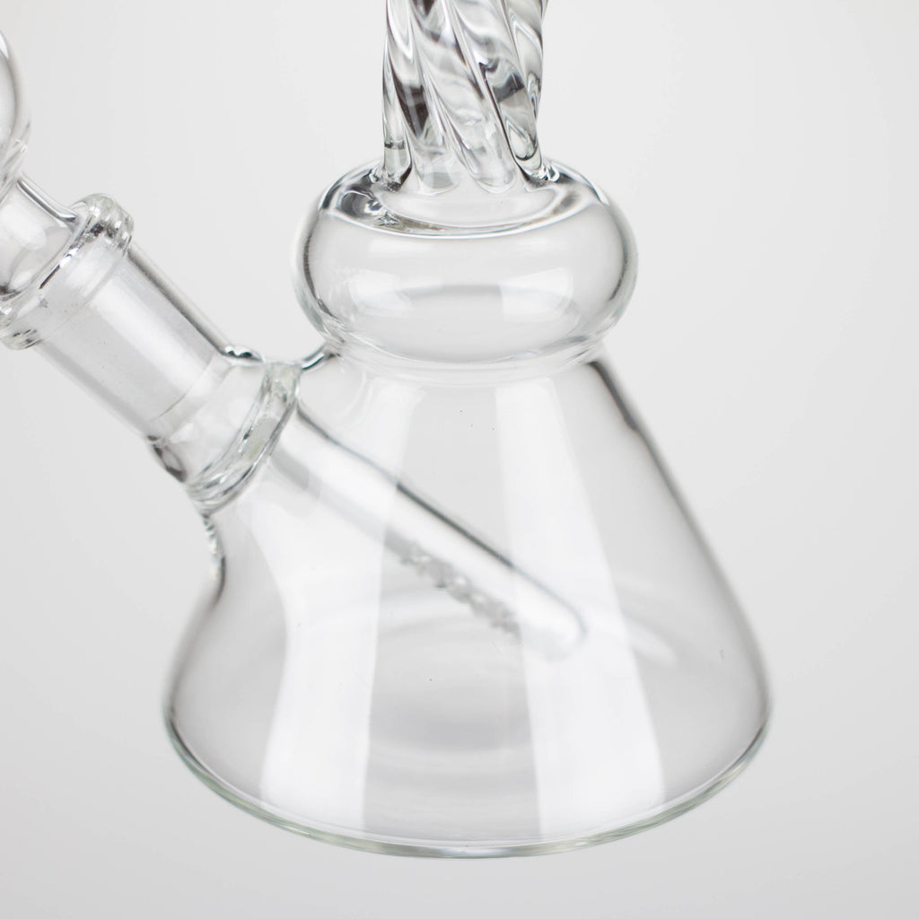 6" bent neck Twist glass bong with diffuser