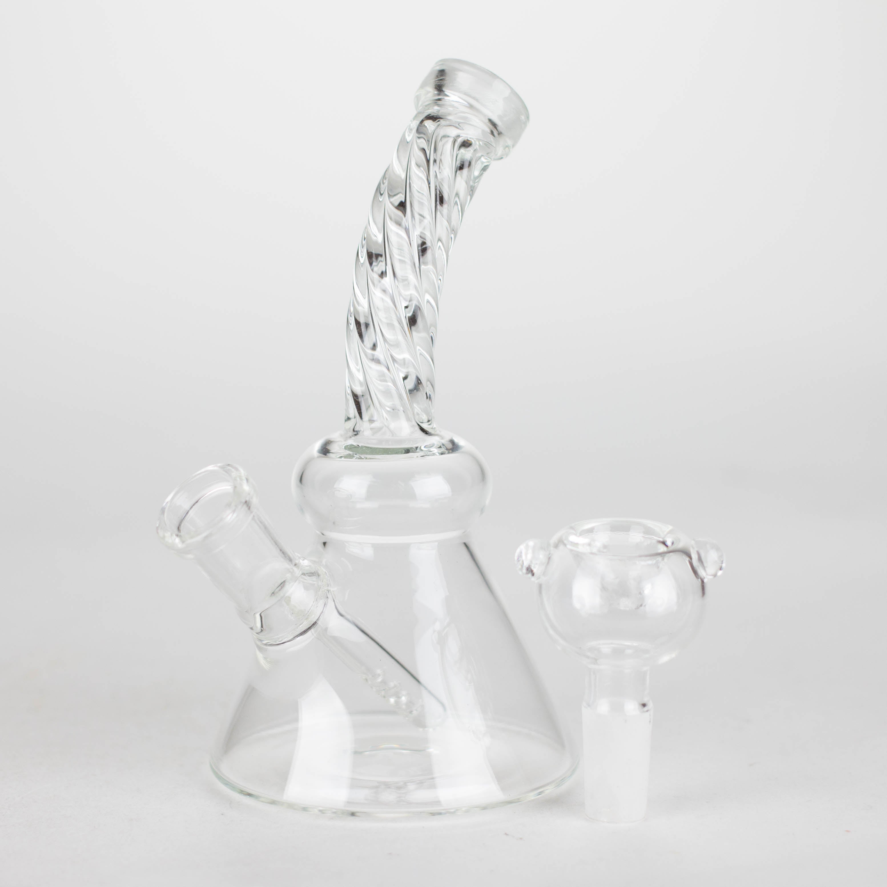 6" bent neck Twist glass bong with diffuser