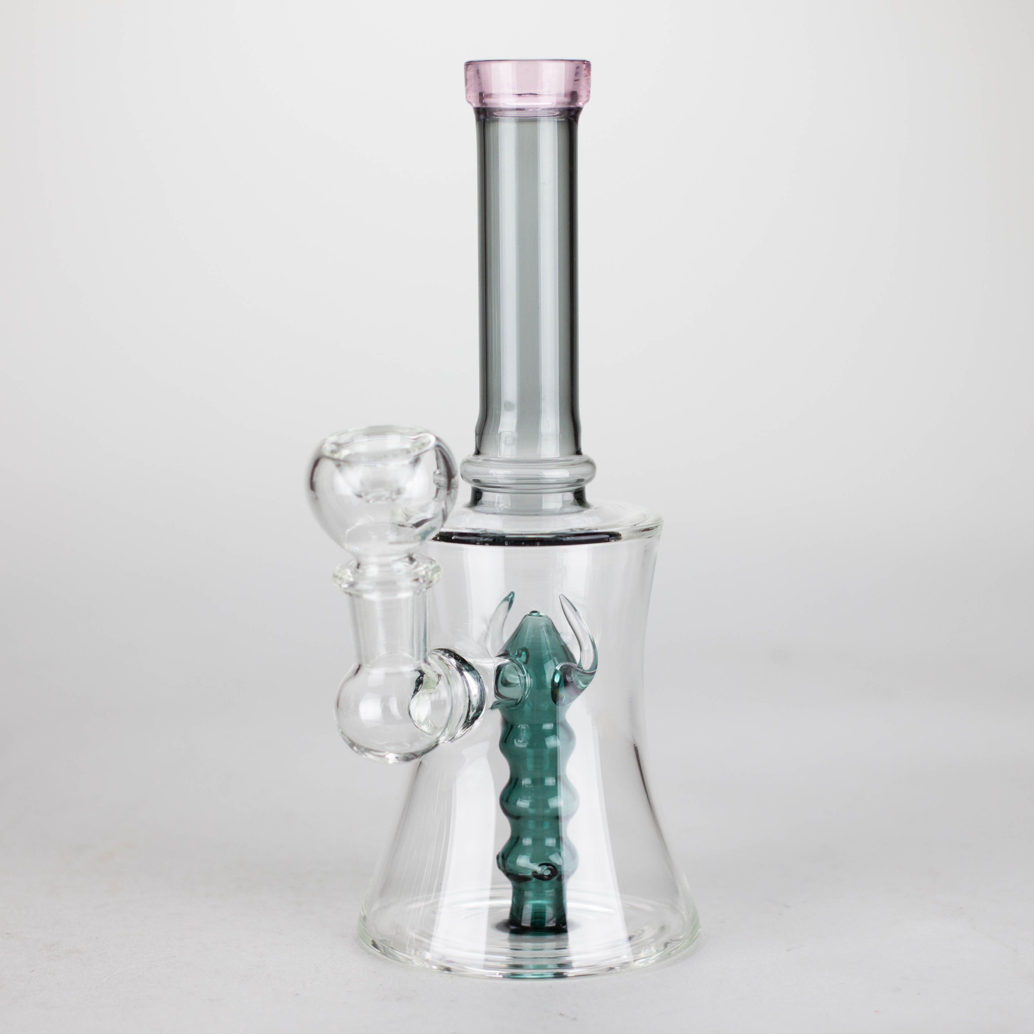 8" Assorted color tube glass bong with caterpilar diffuser