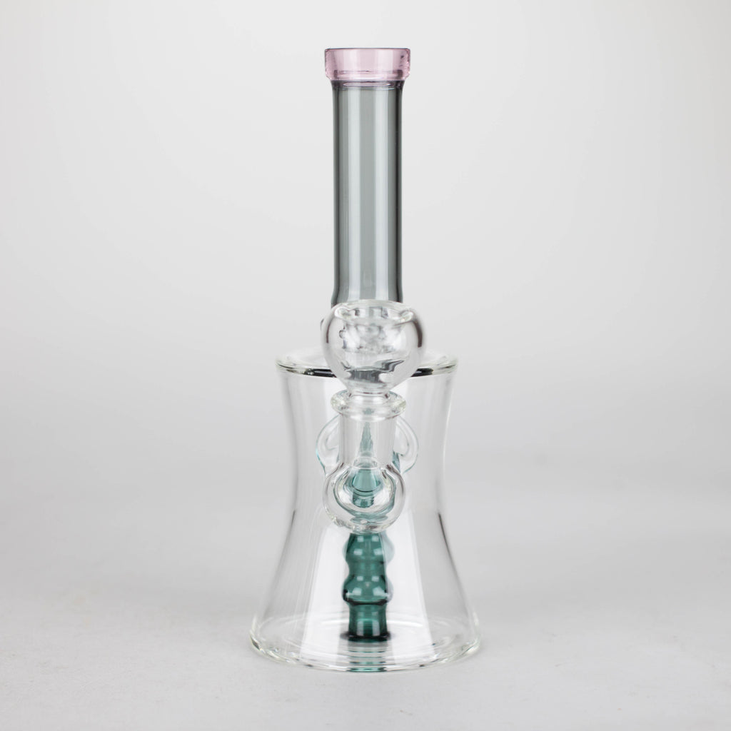 8" Assorted color tube glass bong with caterpilar diffuser