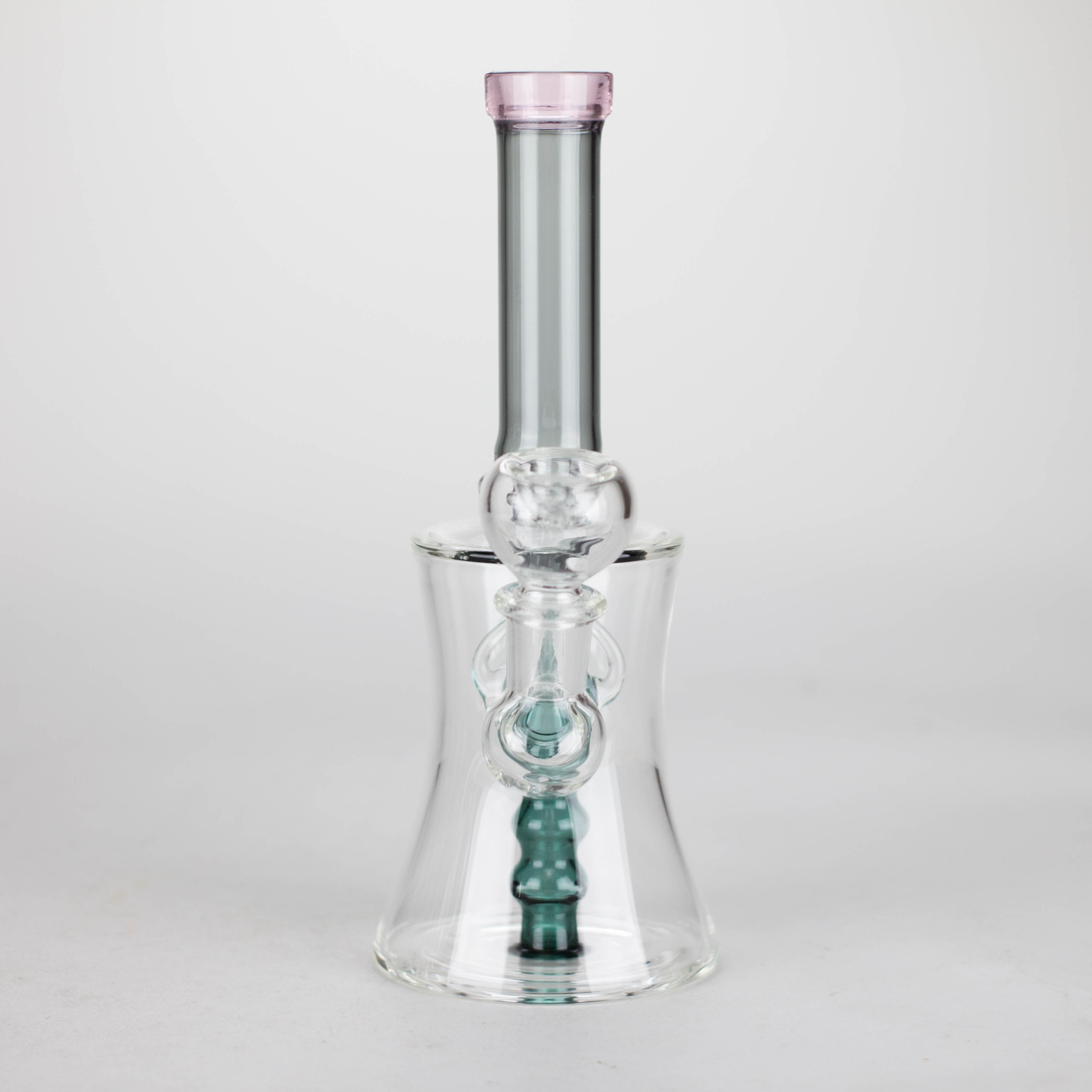 8" Assorted color tube glass bong with caterpilar diffuser