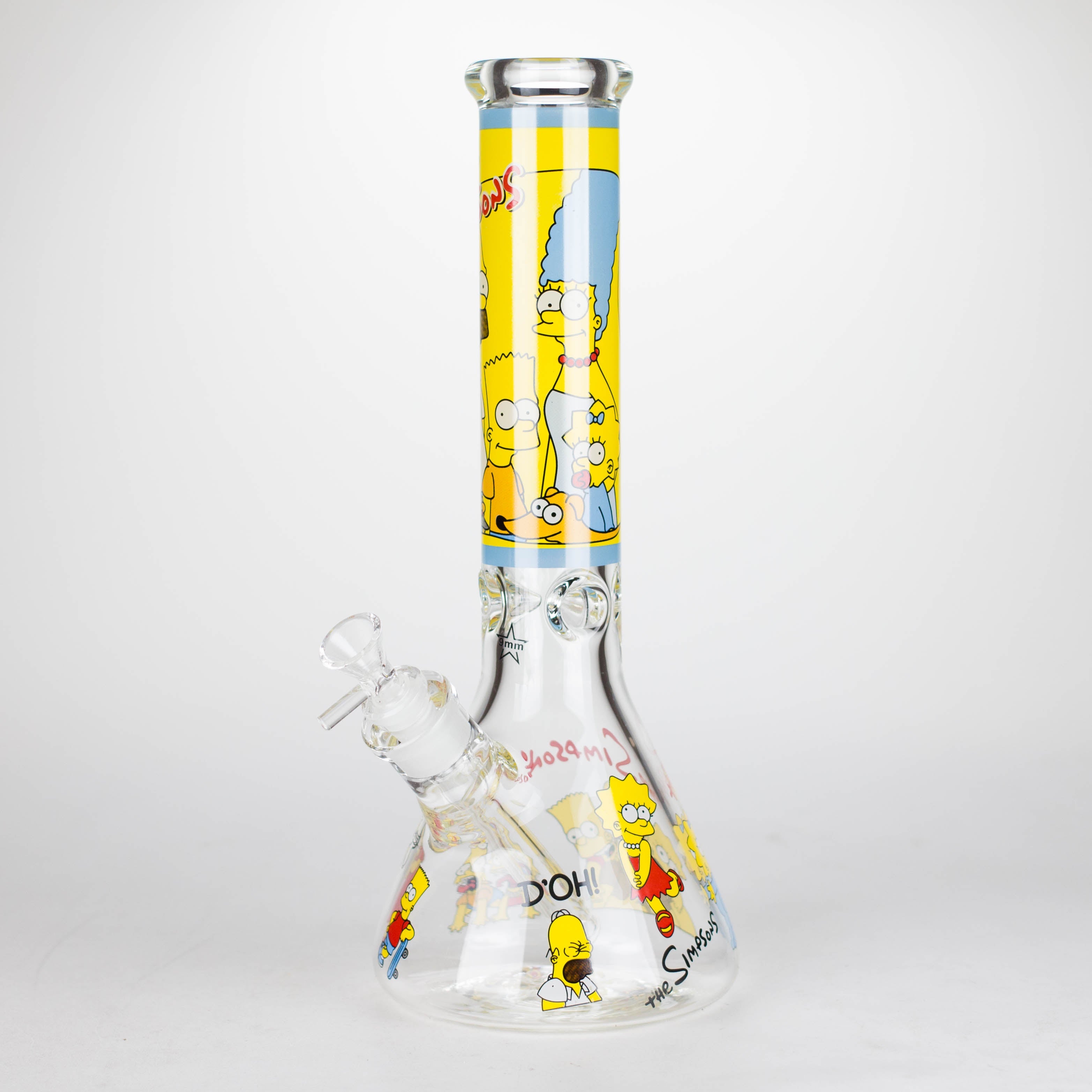 14" Yellow Family Cartoon 9 mm glass bongs [PIP789]
