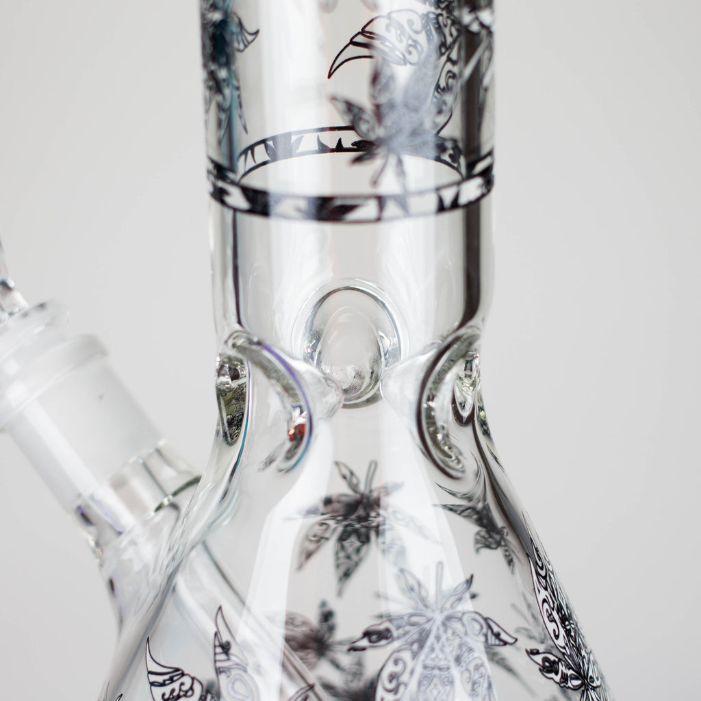 Karma | 14" Leaf Beaker Glow in the dark Glass Bong