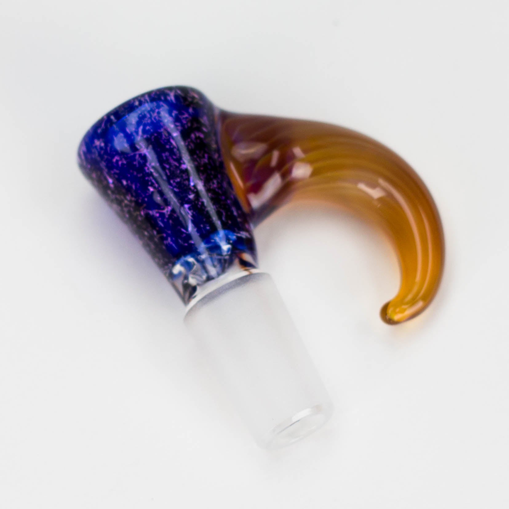 Shine Glassworks | 14mm 3 Hole Dichroic Bowl with coloured Horn  - Made in Canada