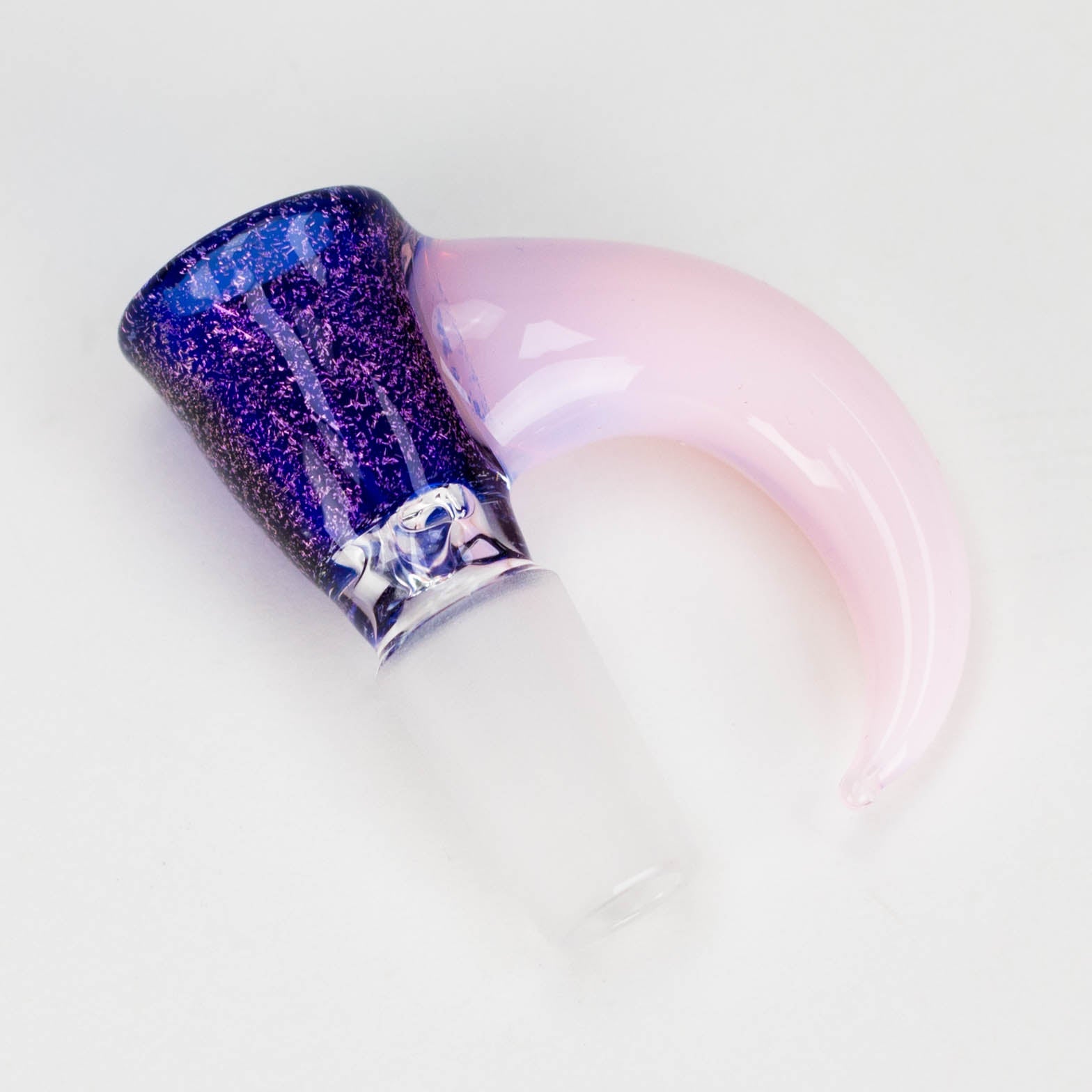 Shine Glassworks | 14mm 3 Hole Dichroic Bowl with coloured Horn  - Made in Canada