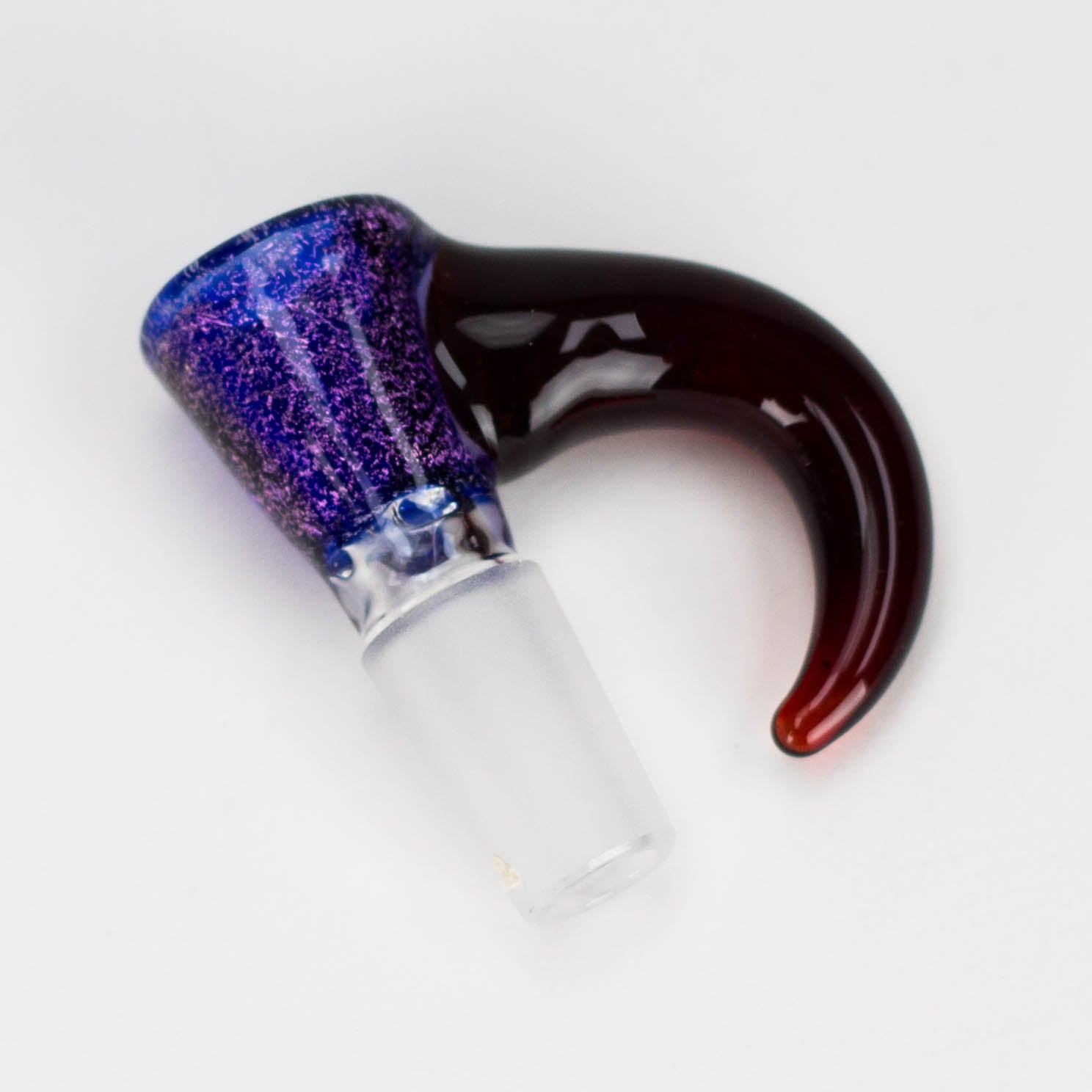Shine Glassworks | 14mm 3 Hole Dichroic Bowl with coloured Horn  - Made in Canada