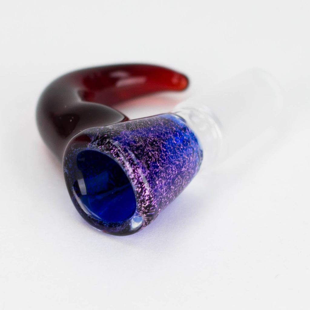 Shine Glassworks | 14mm 3 Hole Dichroic Bowl with coloured Horn  - Made in Canada