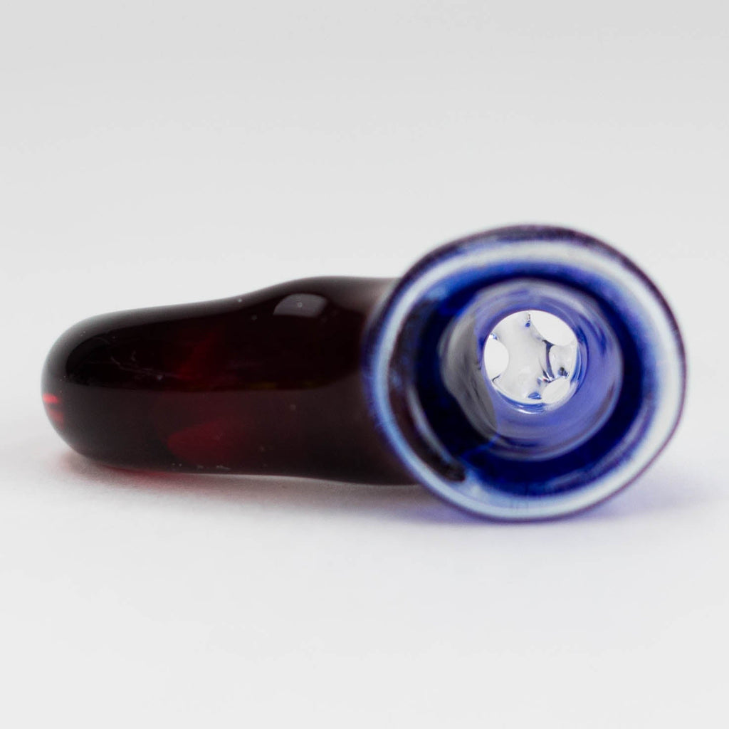 Shine Glassworks | 14mm 3 Hole Dichroic Bowl with coloured Horn  - Made in Canada