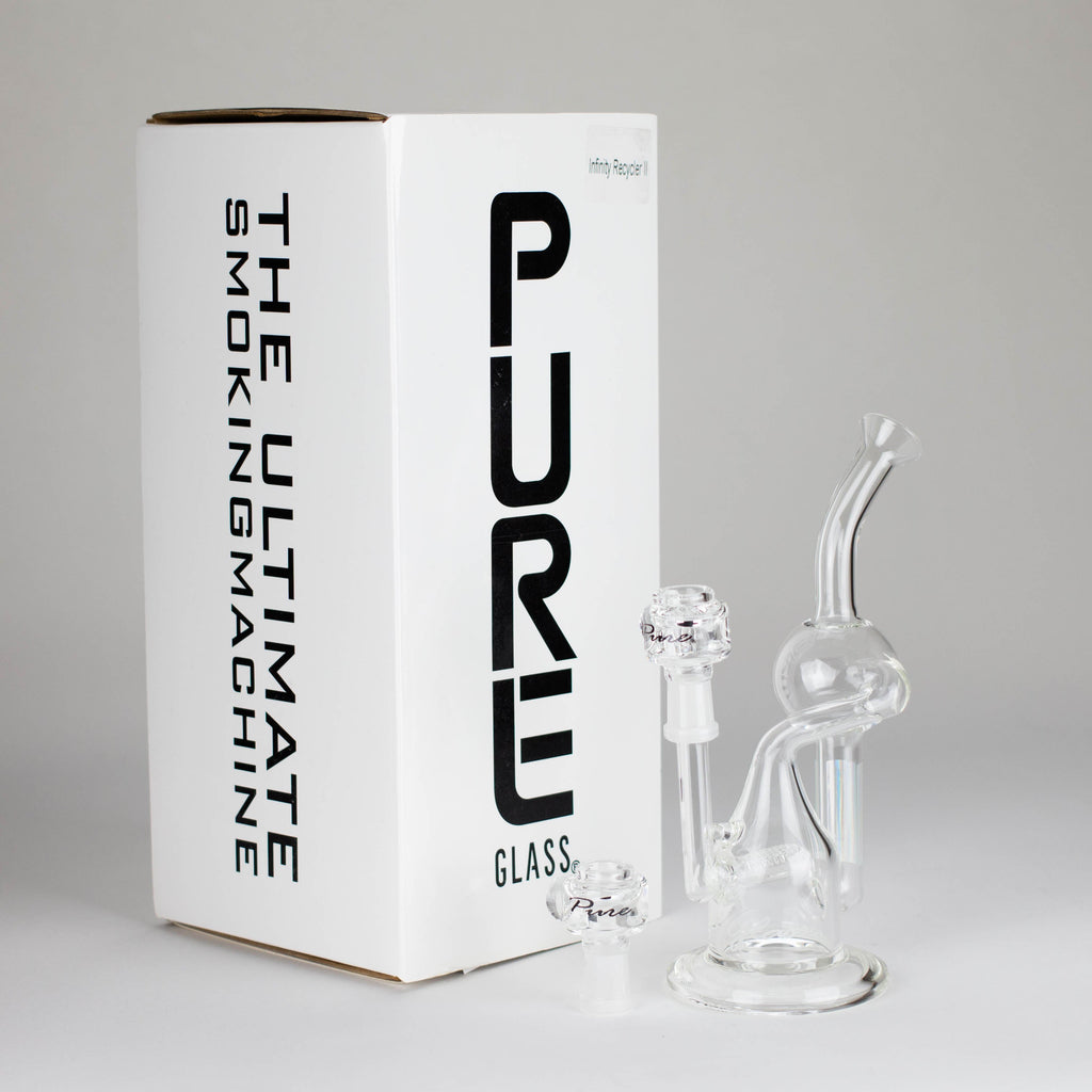 Pure Glass | 8" Infinity Recycler 2 - Flower and Dab