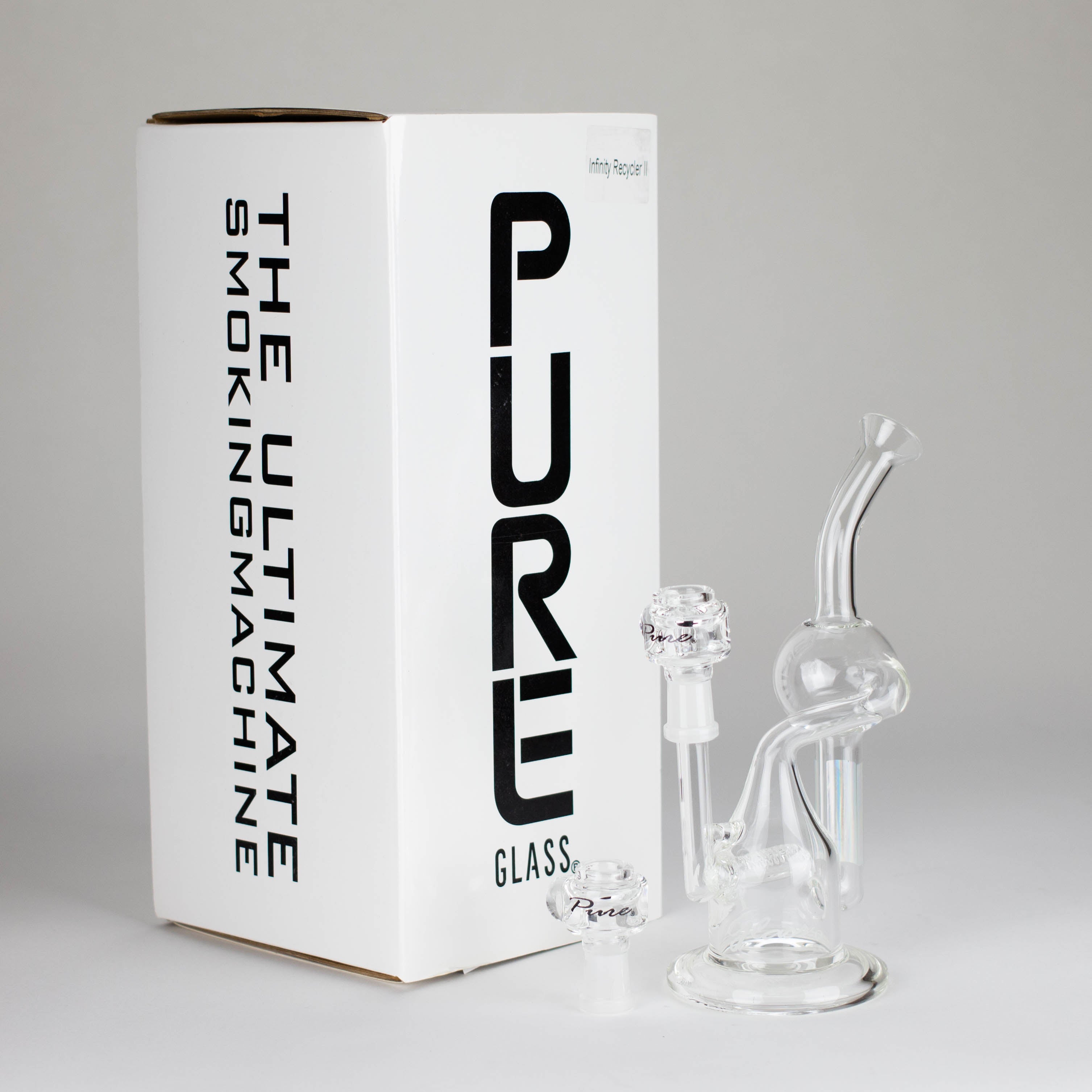 Pure Glass | 8" Infinity Recycler 2 - Flower and Dab