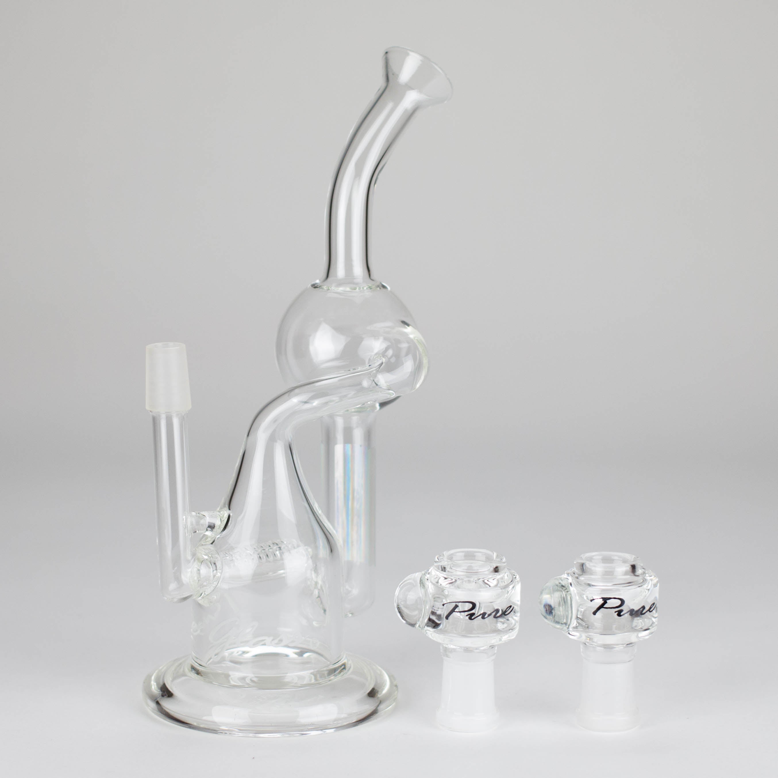 Pure Glass | 8" Infinity Recycler 2 - Flower and Dab