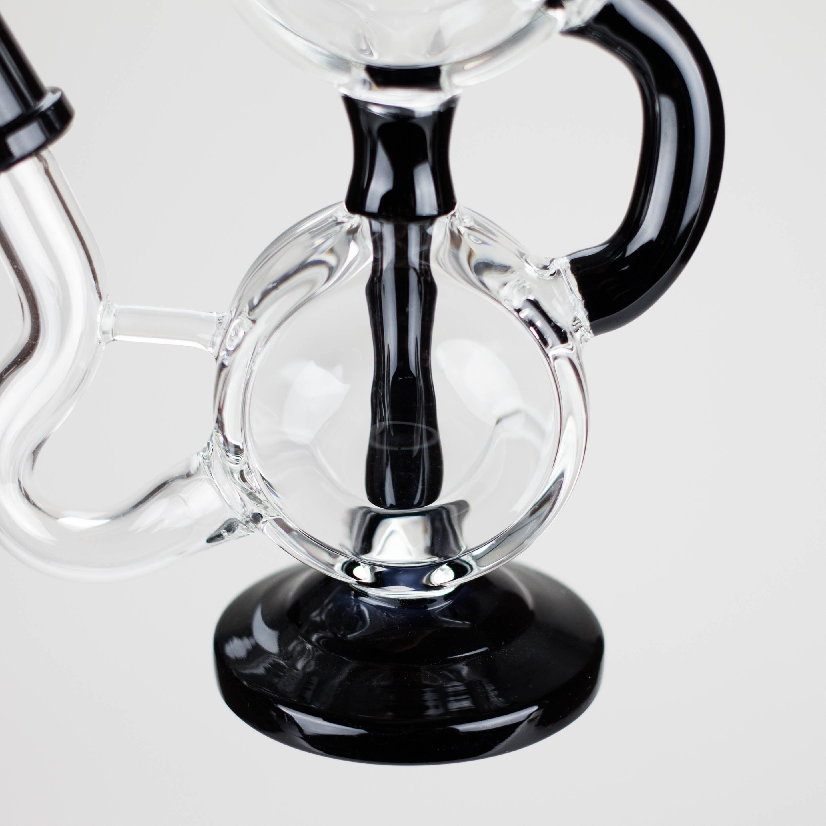 10" Dab Rig Recycler M14 - Black and Clear