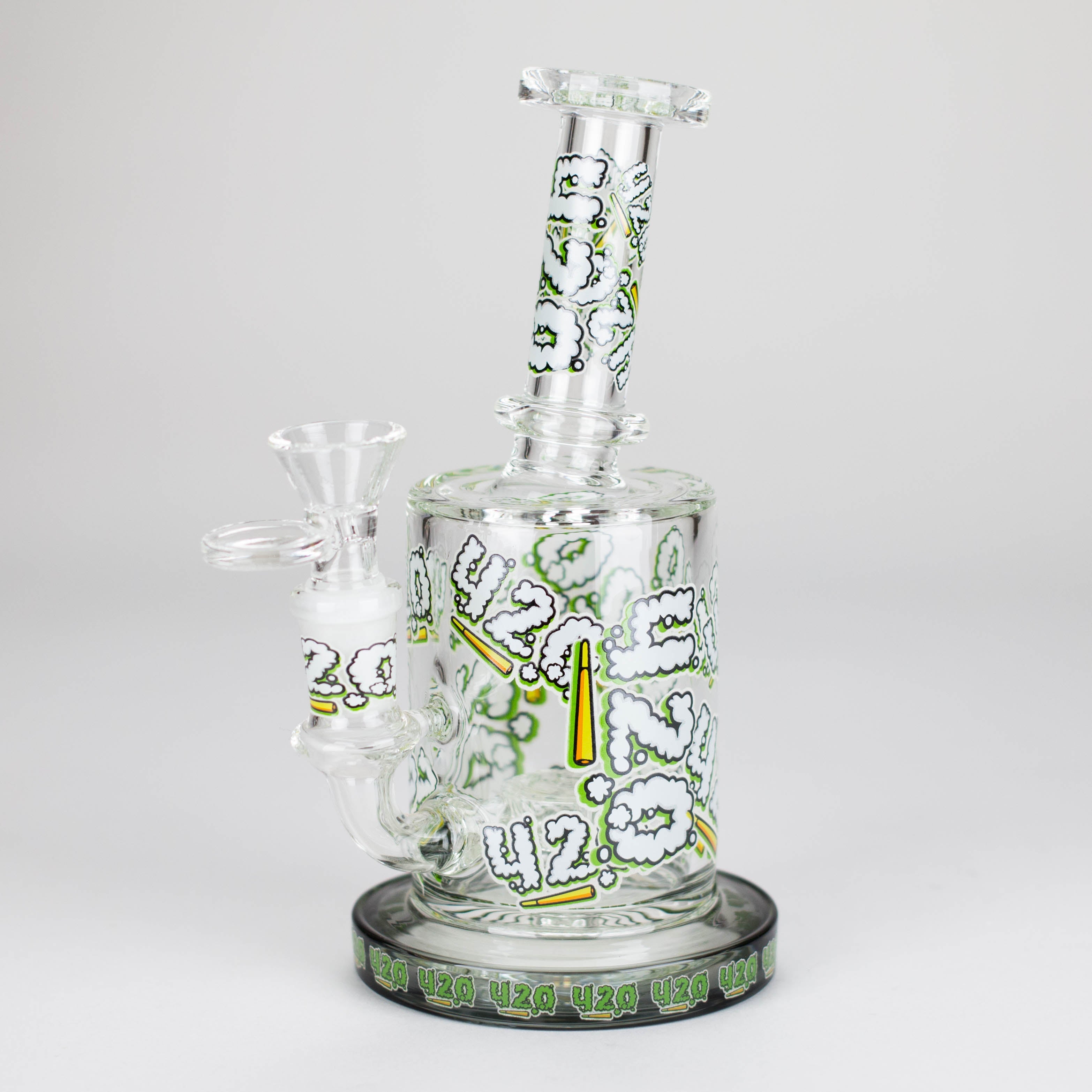 Z7" Color accented Glass Bong With Perc- 420 Special Edition